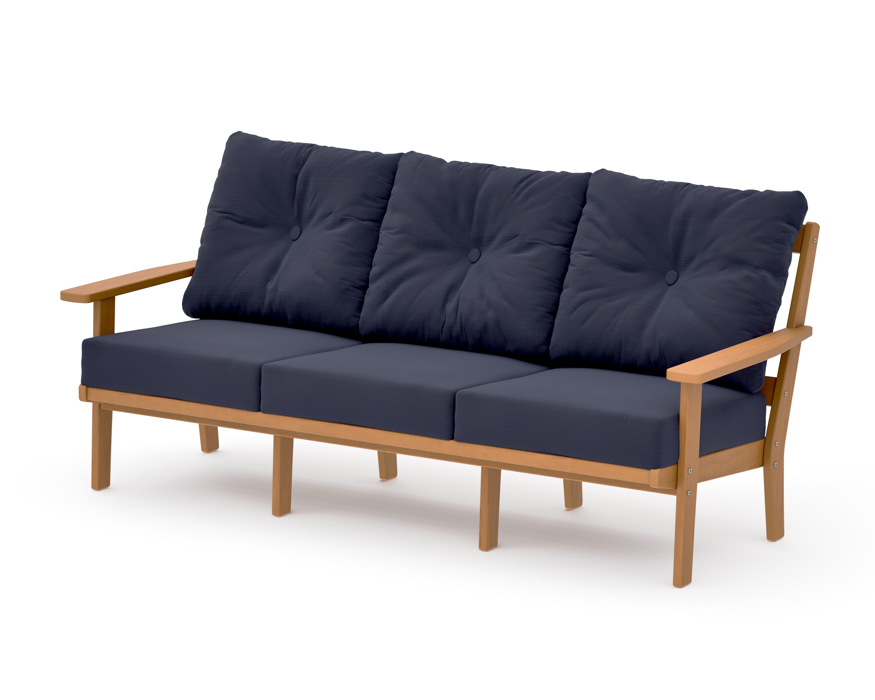 Oxford Deep Seating Sofa in Natural / Navy Linen