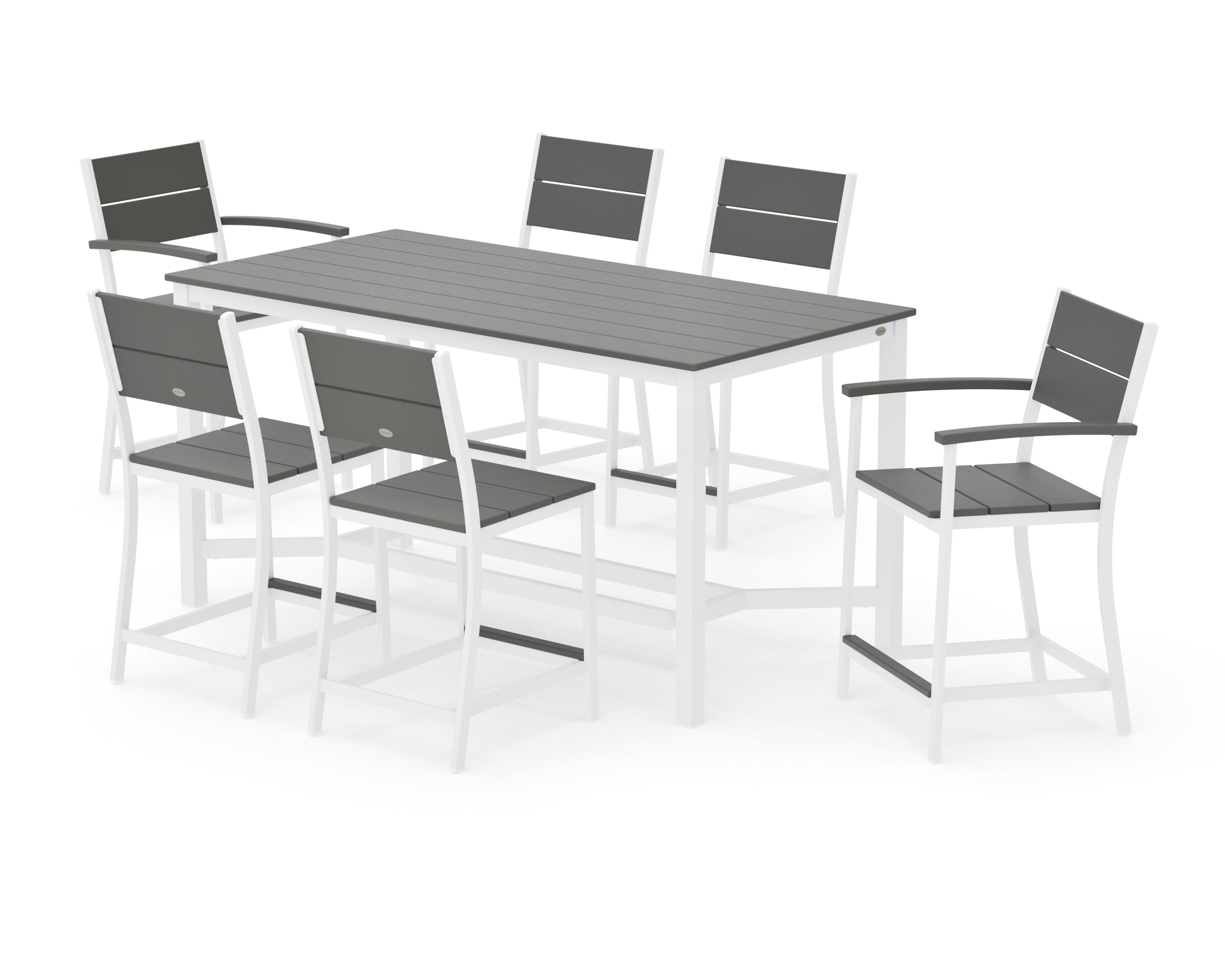 Main Street 7-Piece Counter Set in White / Slate Grey