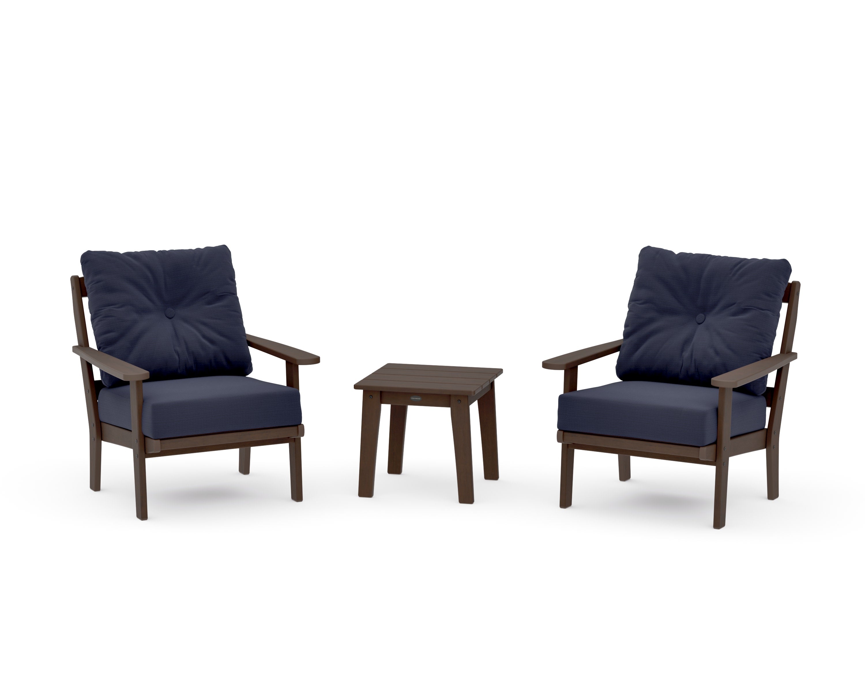 Mission 3-Piece Deep Seating Set in Kona / Navy Linen