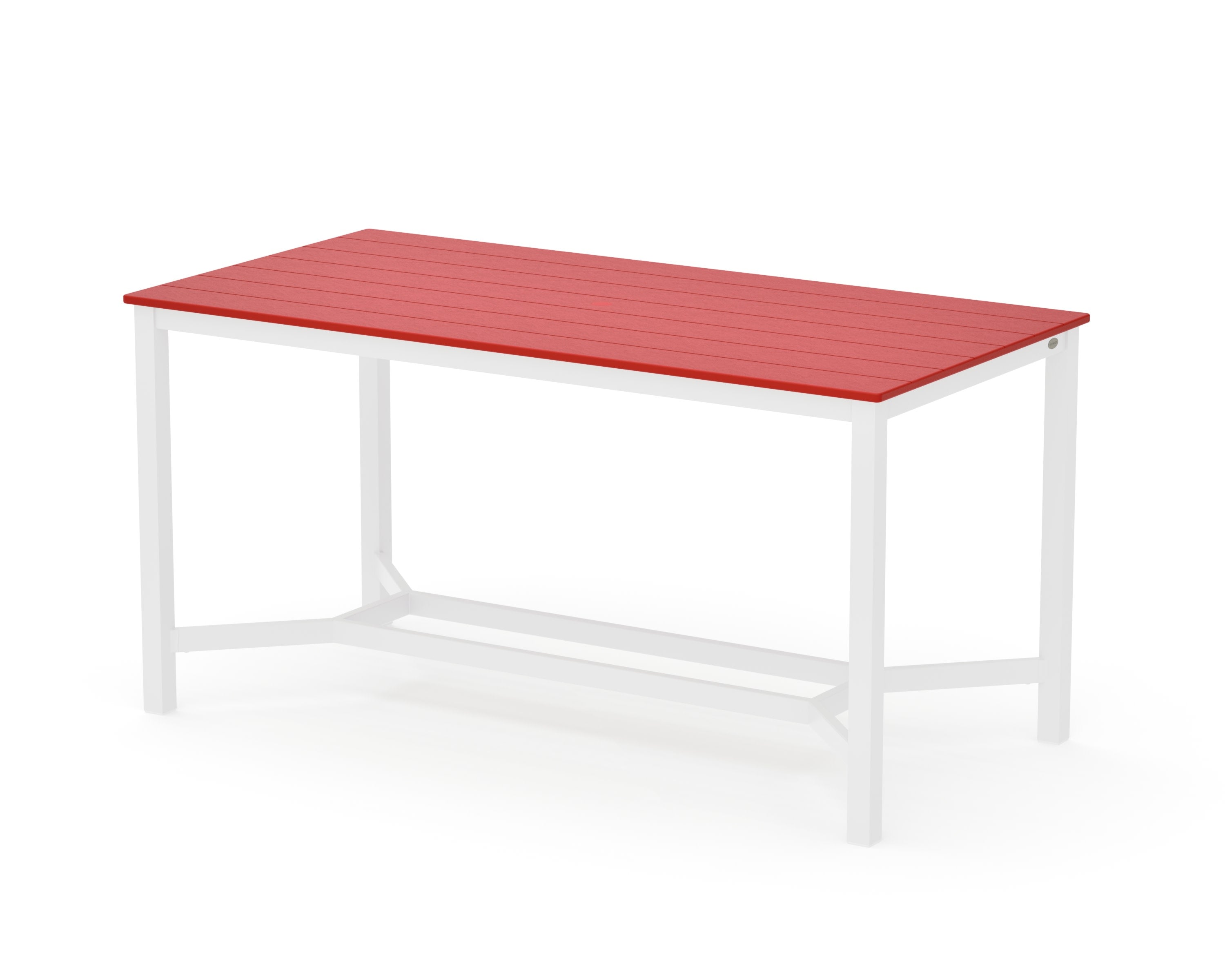 Main Street 36 x 72 Counter Table in White / Sunset Red