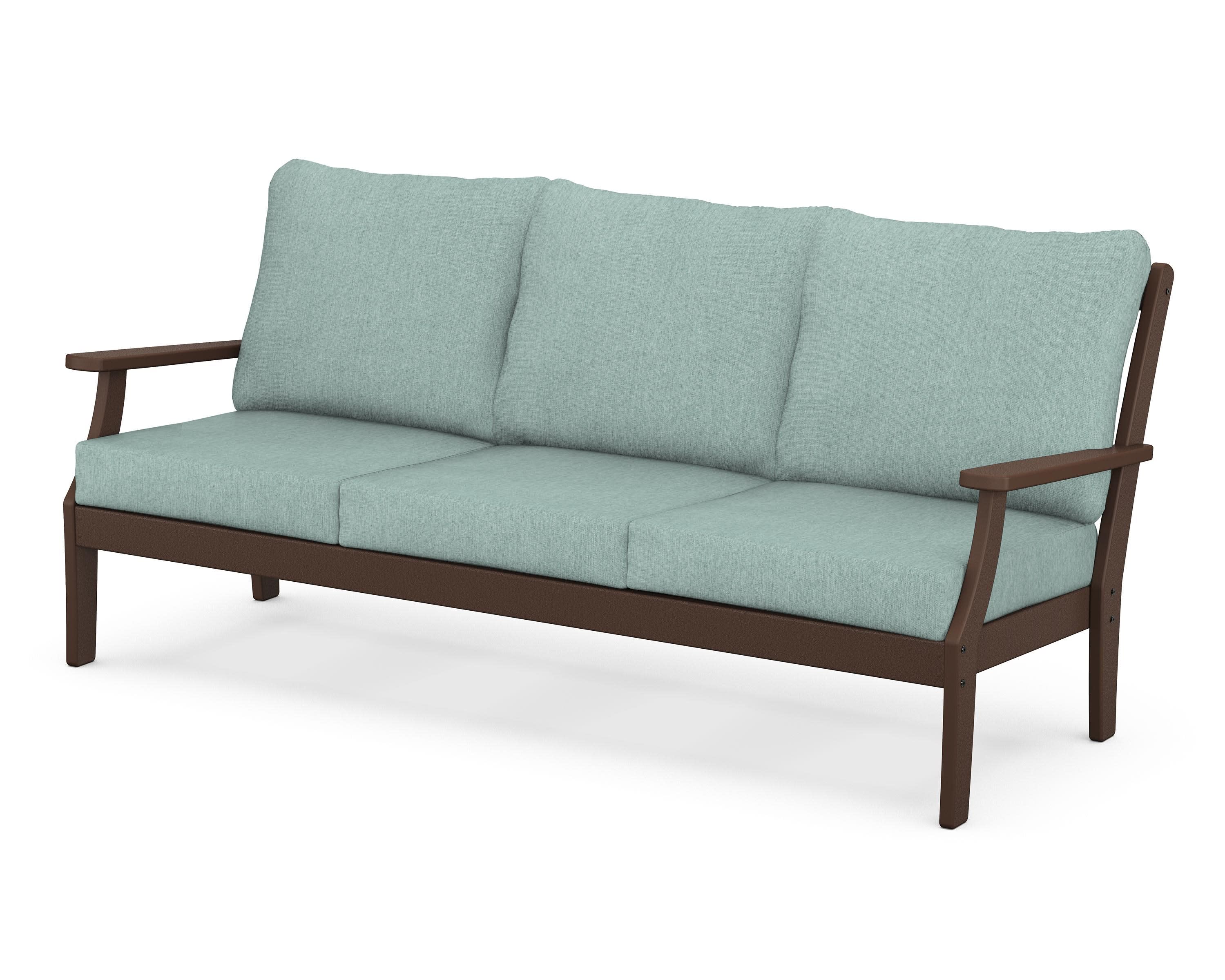 Braxton Deep Seating Sofa in Mahogany / Glacier Spa