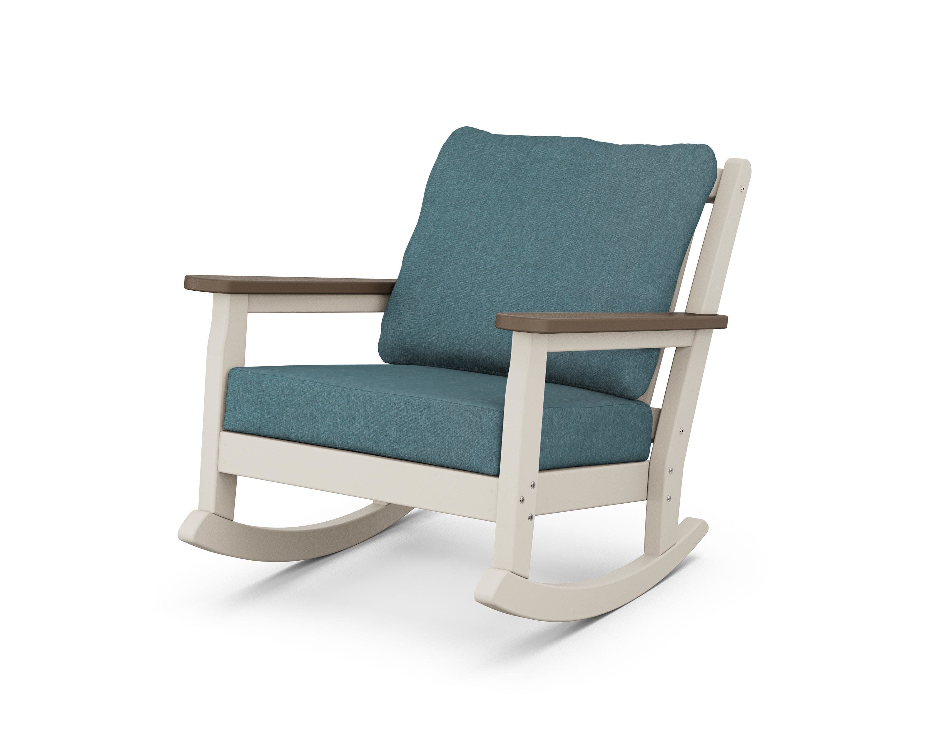 Chippendale Deep Seating Rocking Chair in Sand / Kona / Ocean Teal