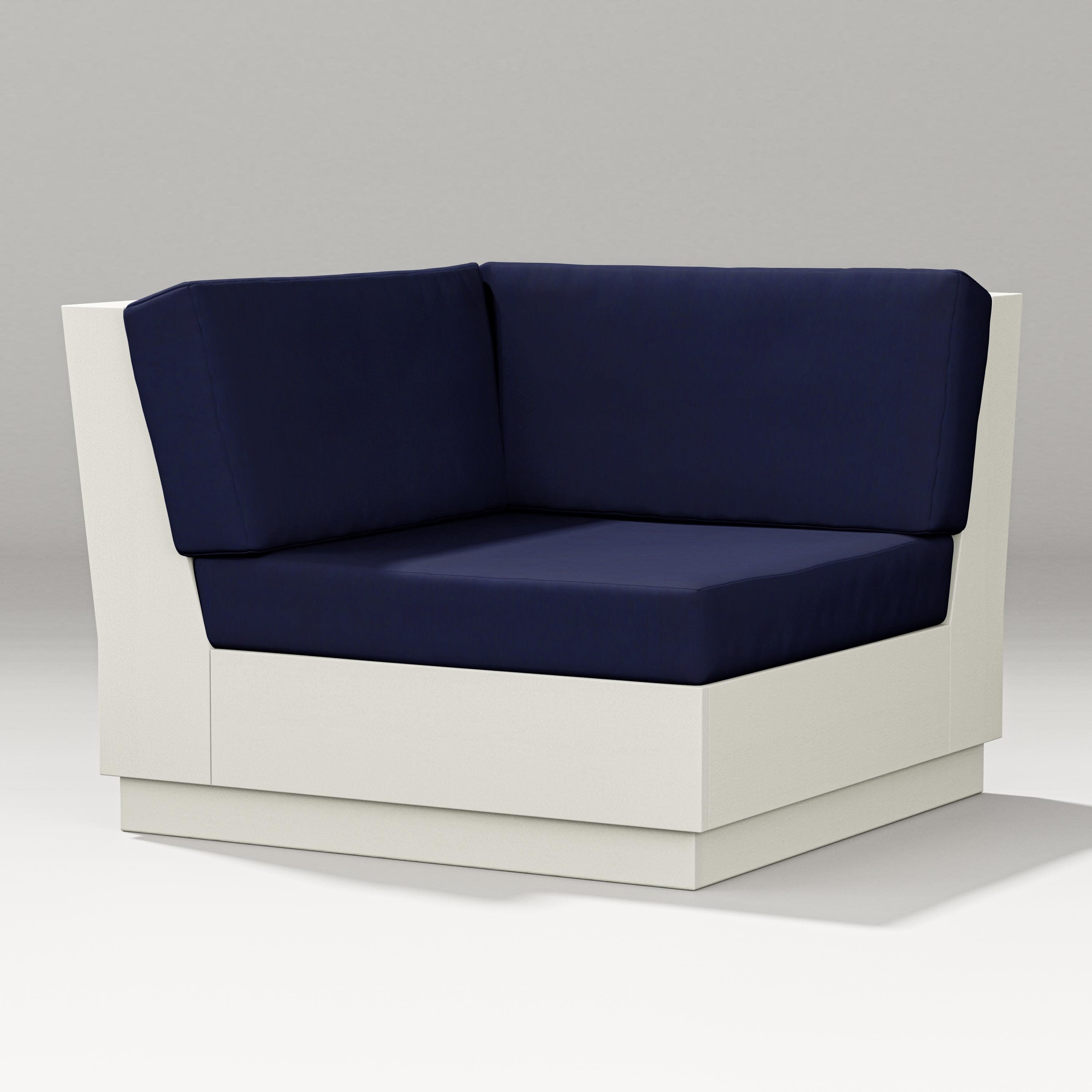Elevate Modular Corner Chair in Vintage White / Navy