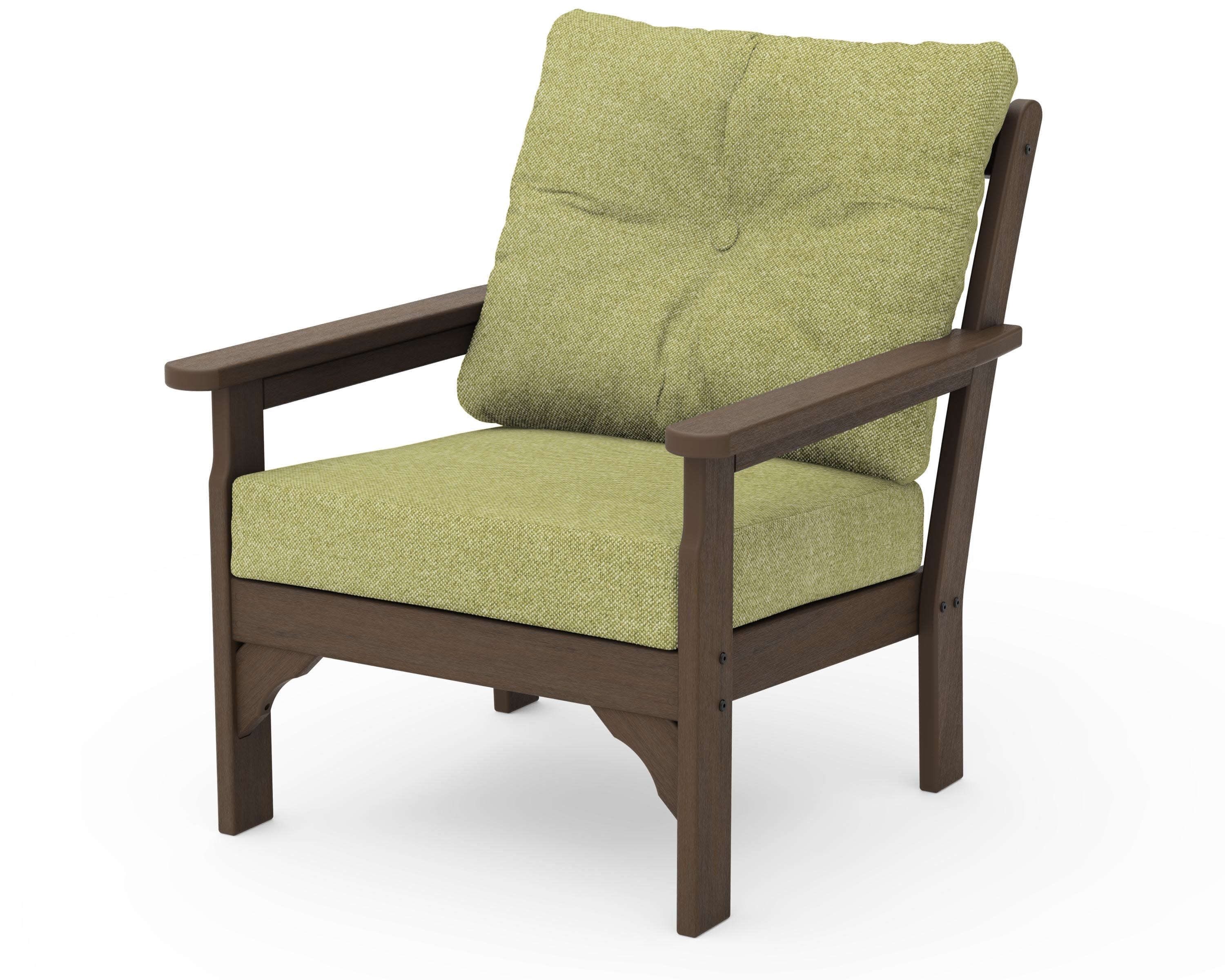 Vineyard Deep Seating Chair in Kona / Chartreuse Boucle