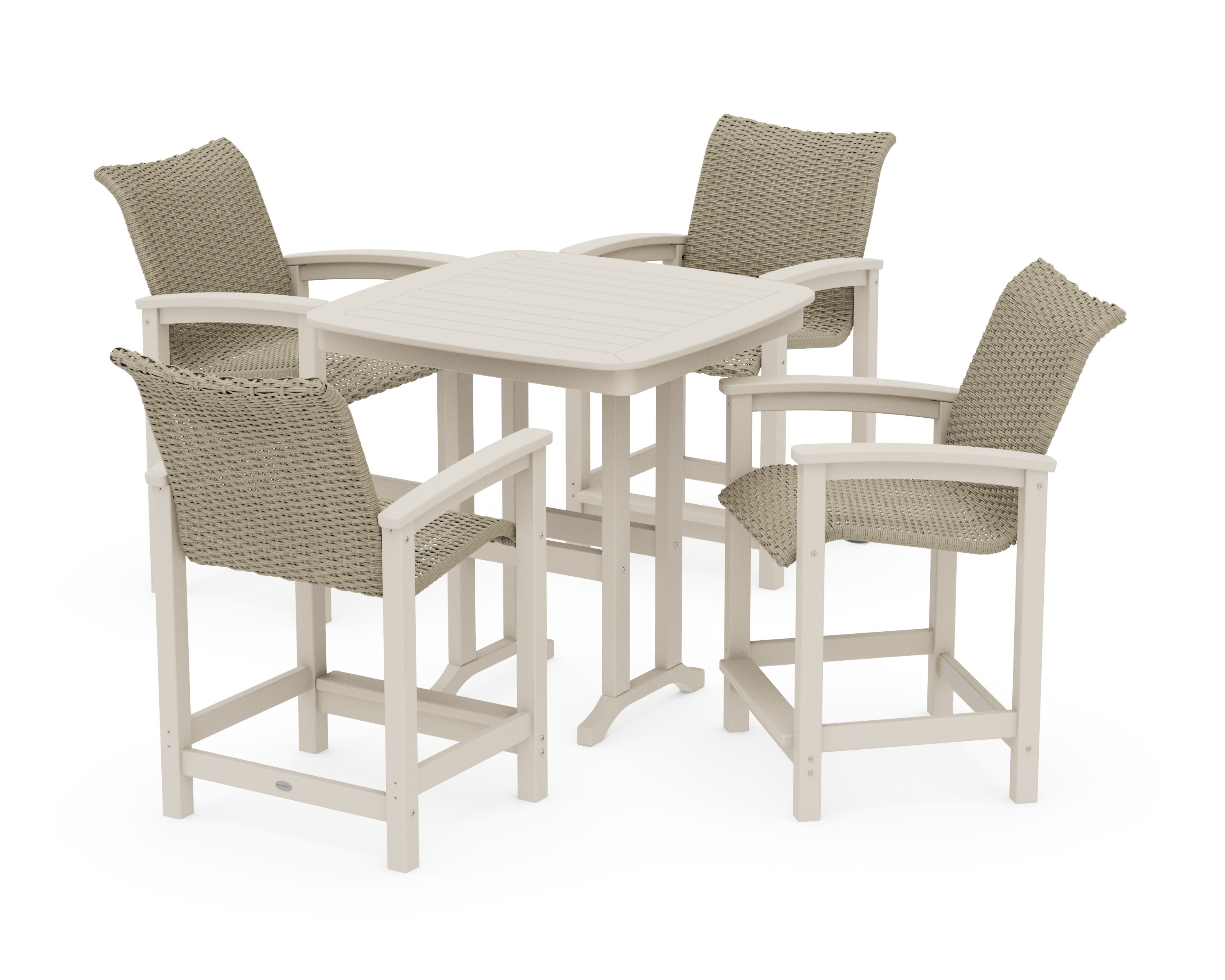 Coastal Woven 5-Piece Counter Set in Sand / Dune Grass