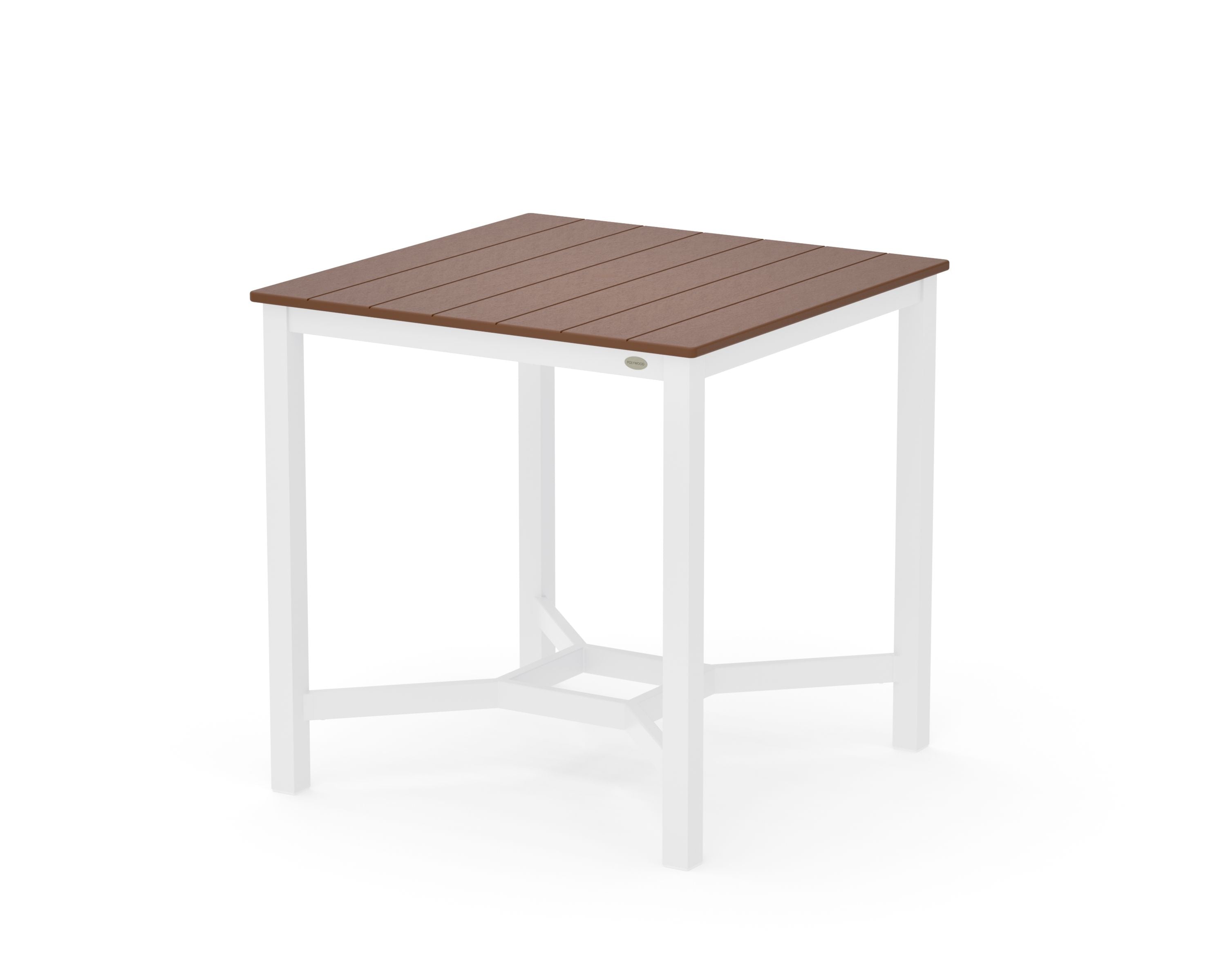 Main Street 36 x 36 Counter Table in White / Teak