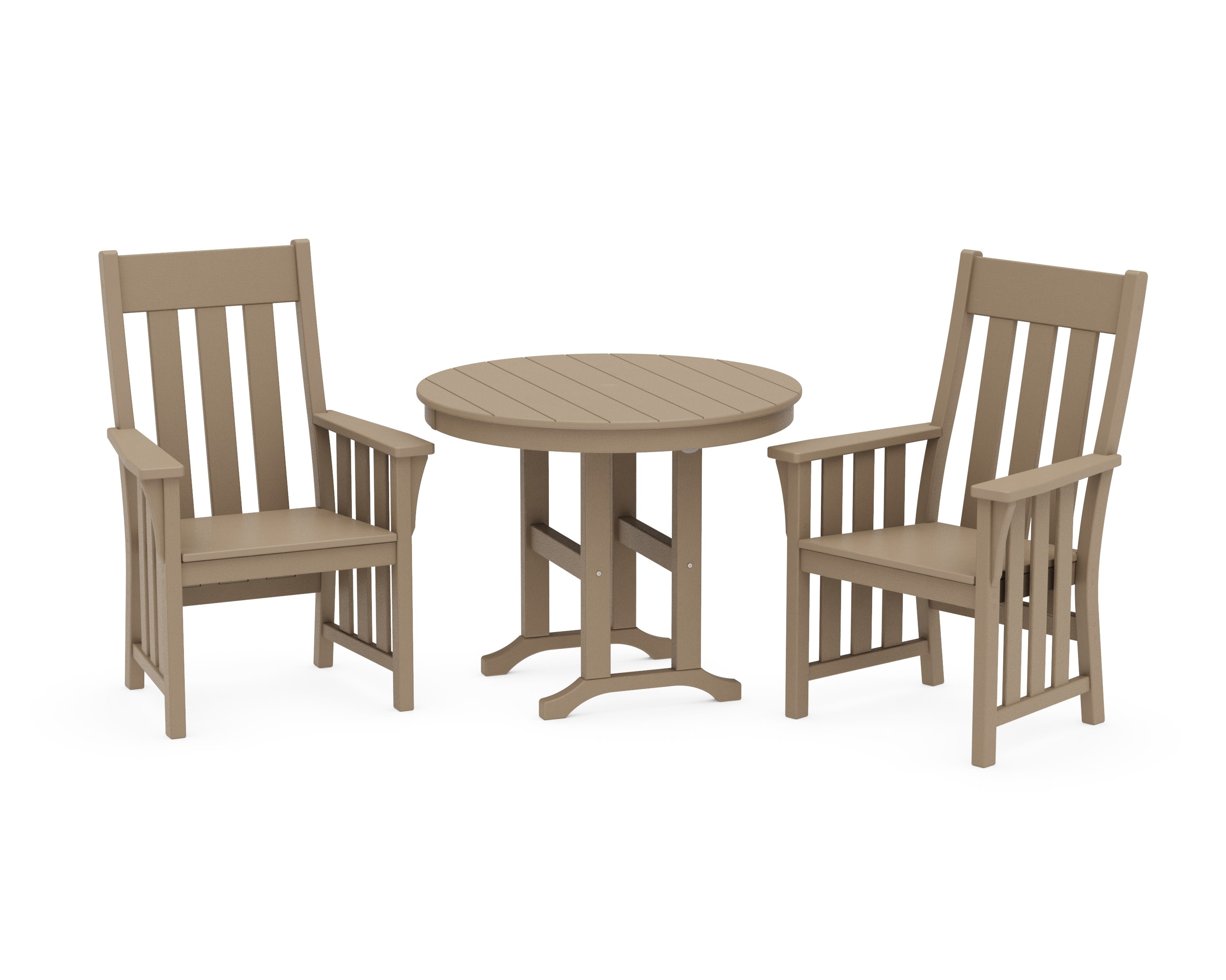 Acadia 3-Piece Farmhouse Dining Set in Vintage Sahara