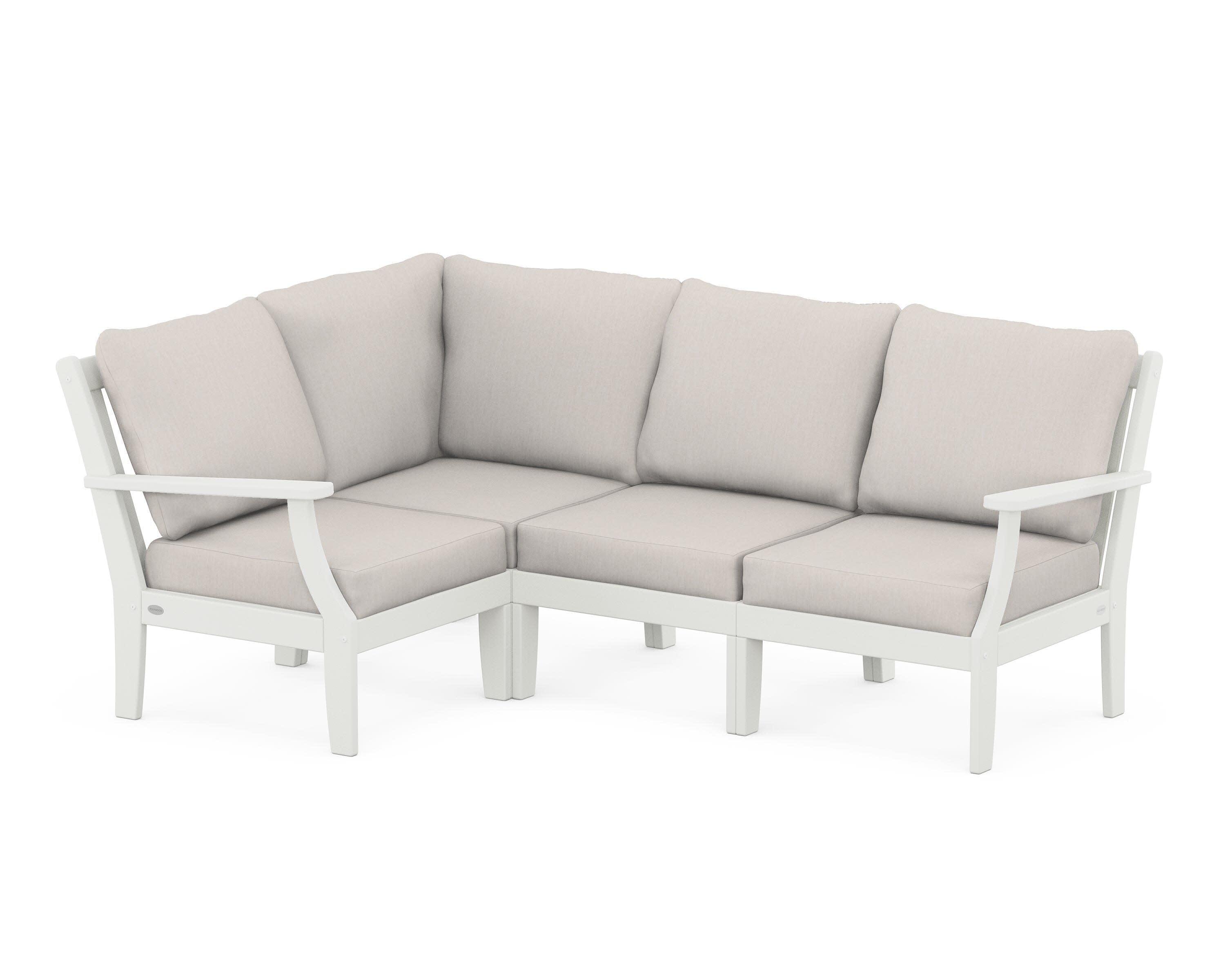 Braxton Modular 4-Piece Deep Seating Set in Vintage White / Cast Ash