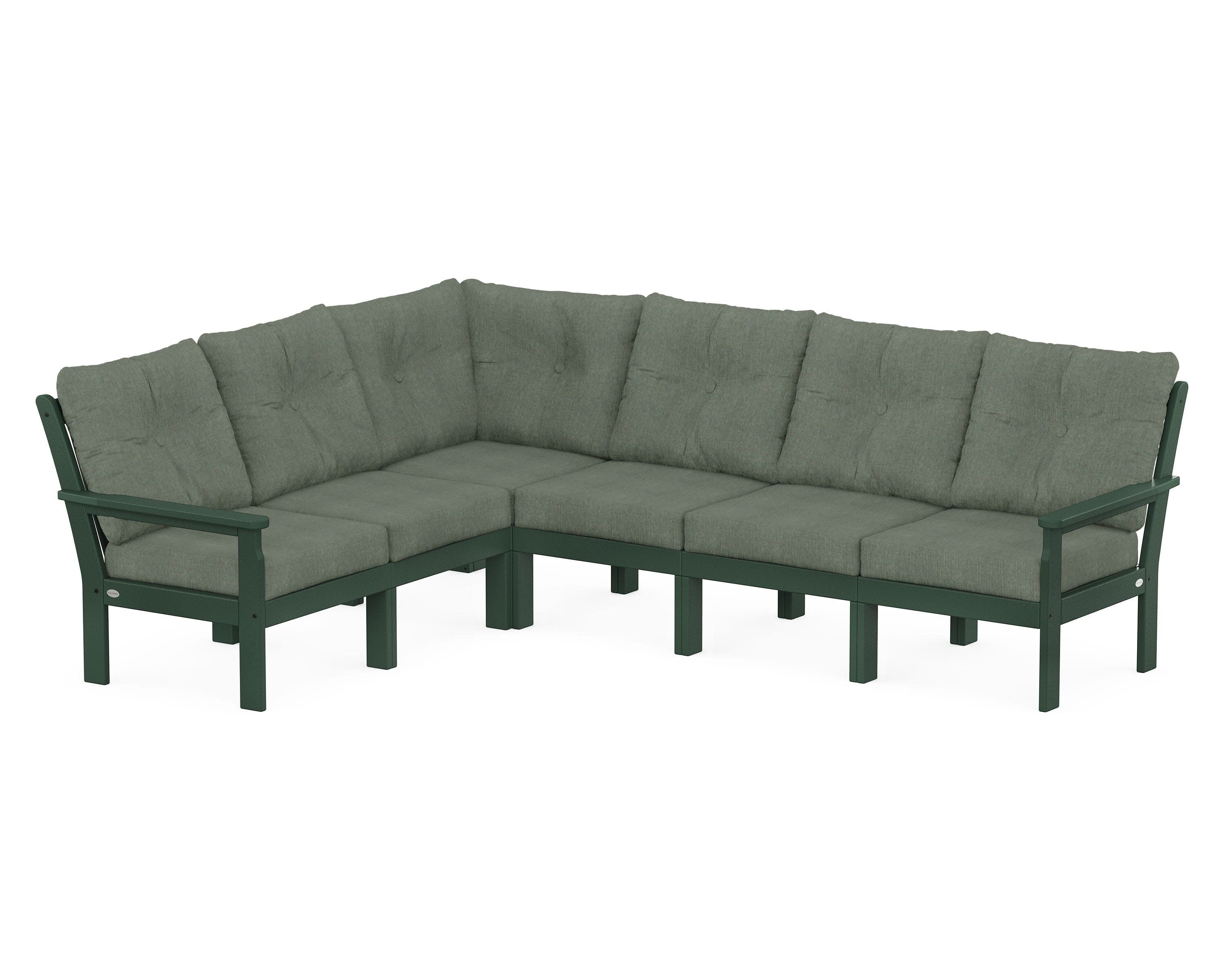 Vineyard 6-Piece Sectional in Green / Cast Sage