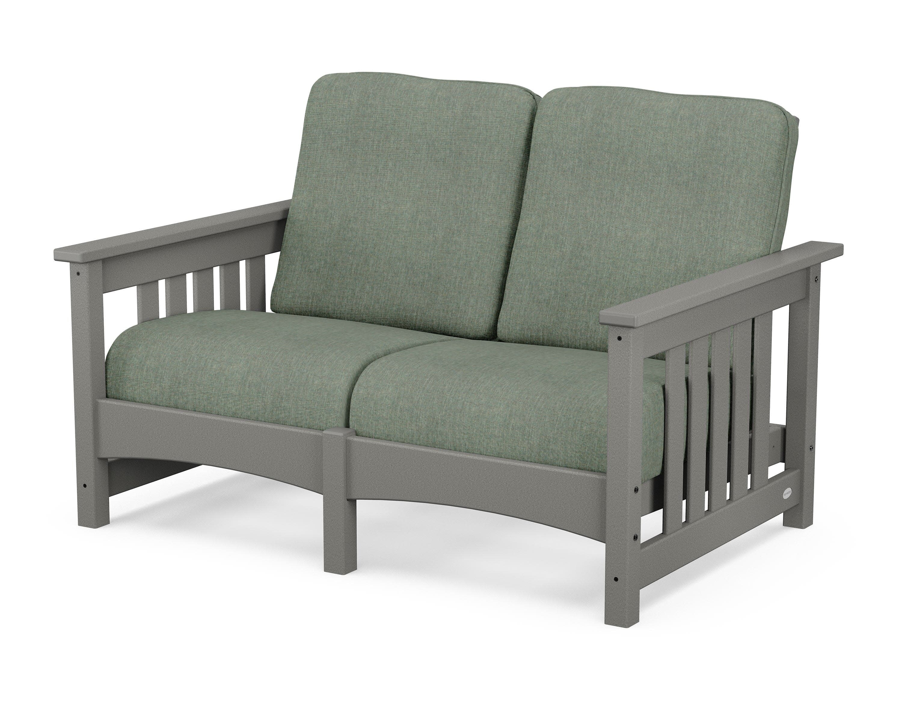 Club Mission Loveseat in Slate Grey / Cast Sage