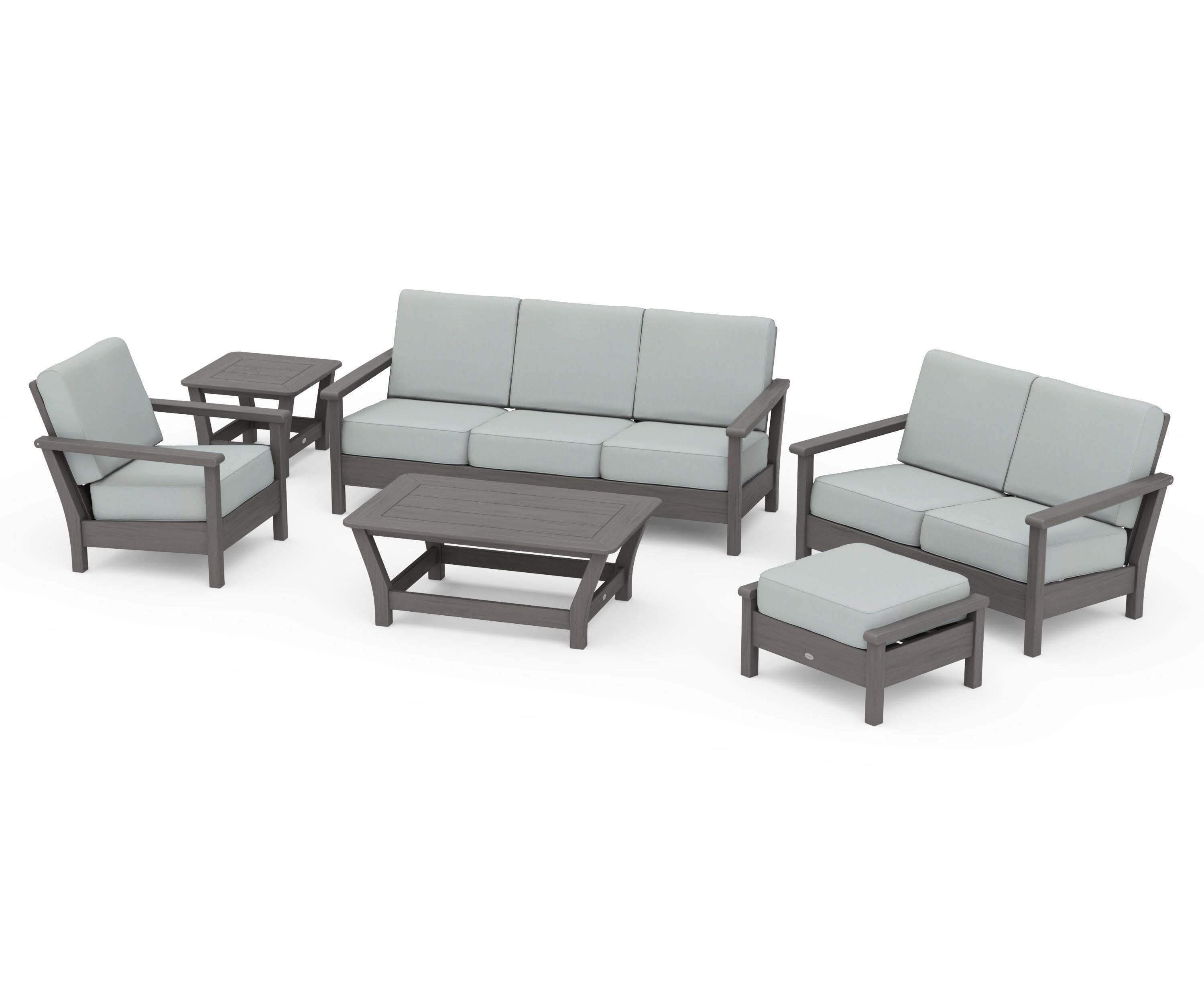 Harbour 6-Piece Outdoor Living Set in Driftwood / Spa