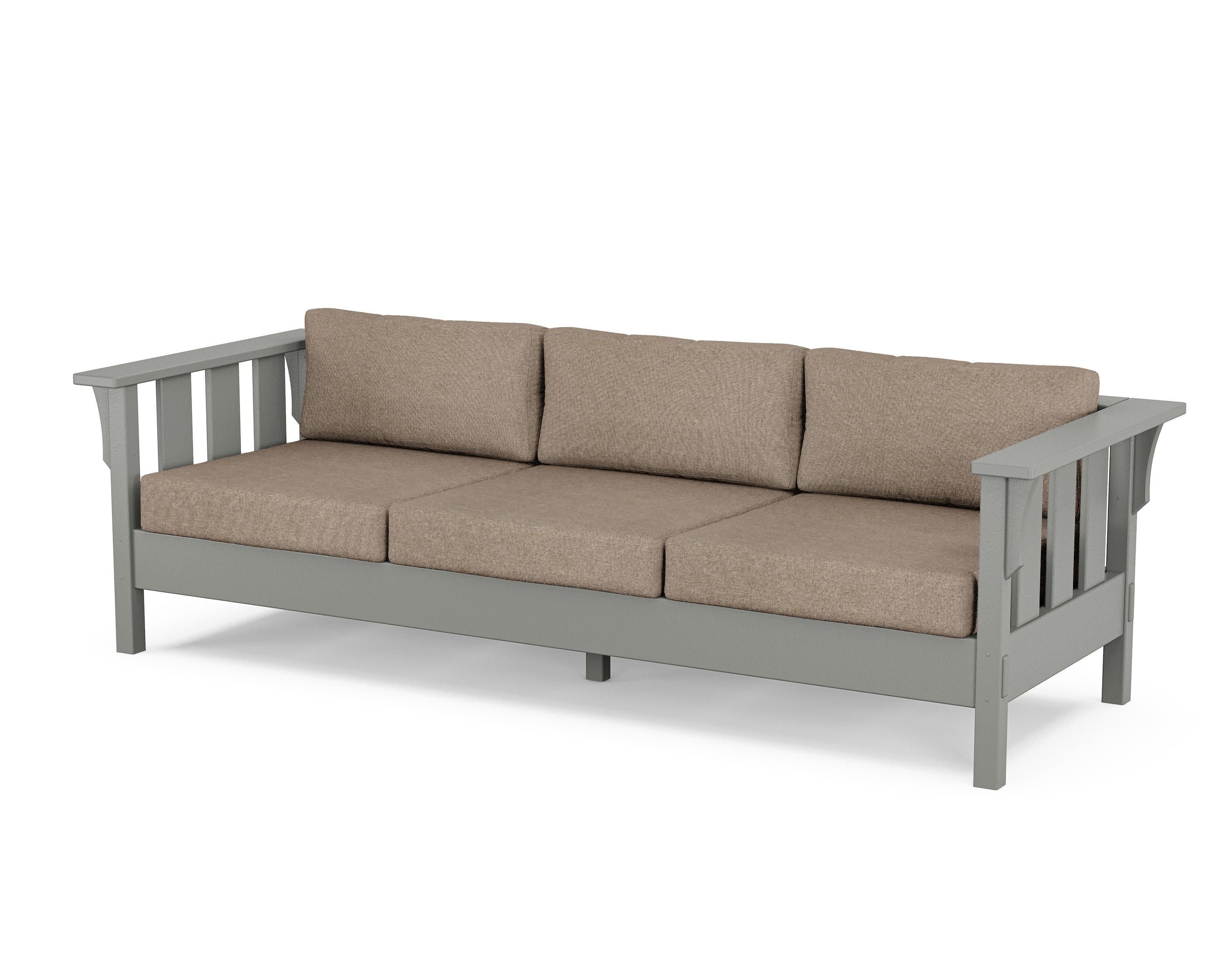 Acadia Deep Seating Sofa in Slate Grey / Spiced Burlap