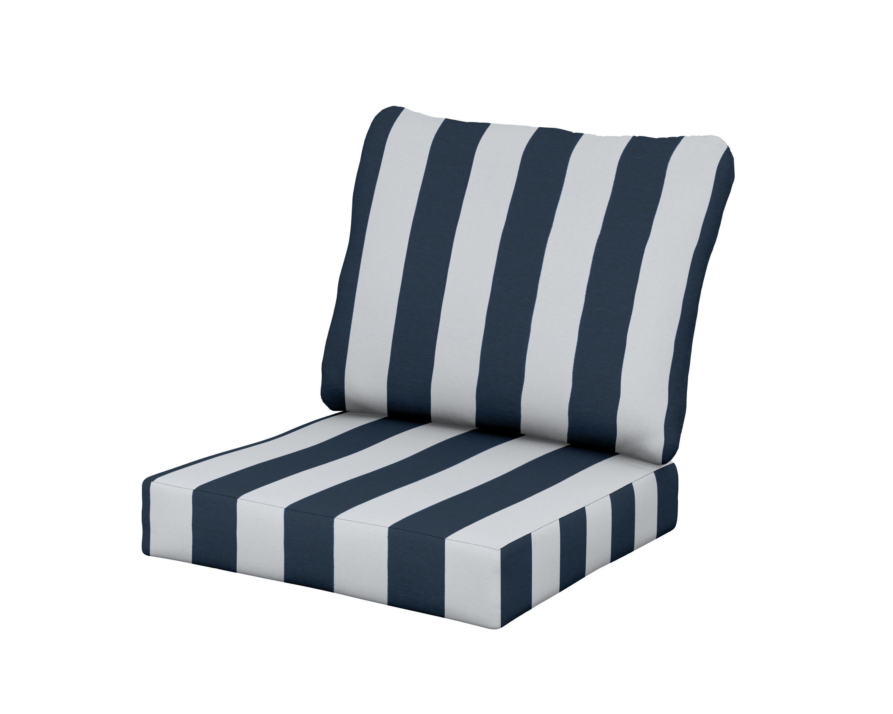 Classics Seat/Back Cushion Set in Cabana Stripe Marine Indigo