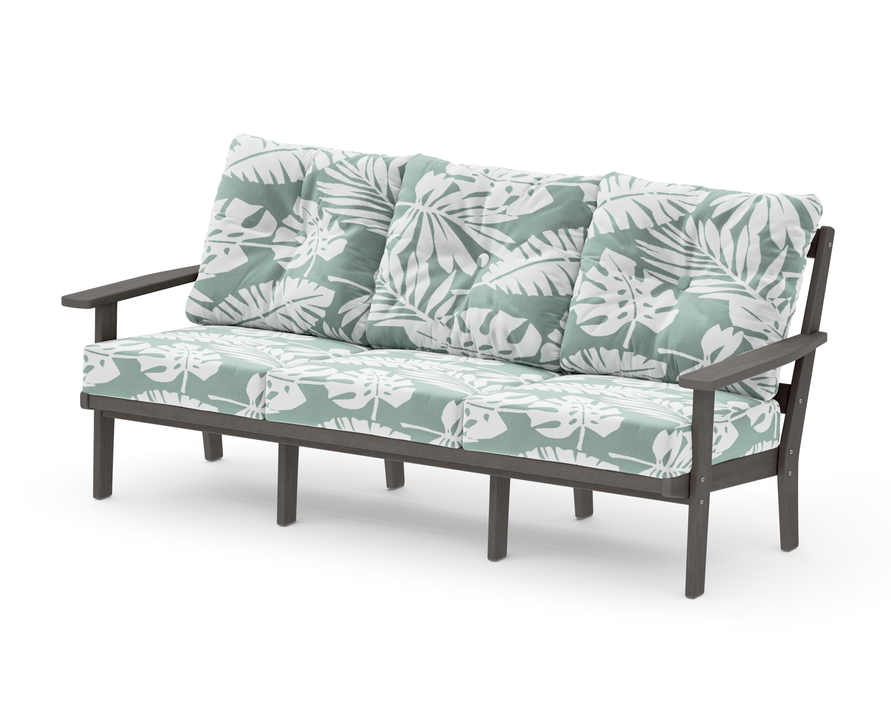Oxford Deep Seating Sofa in Driftwood / Leaf Glacier Spa