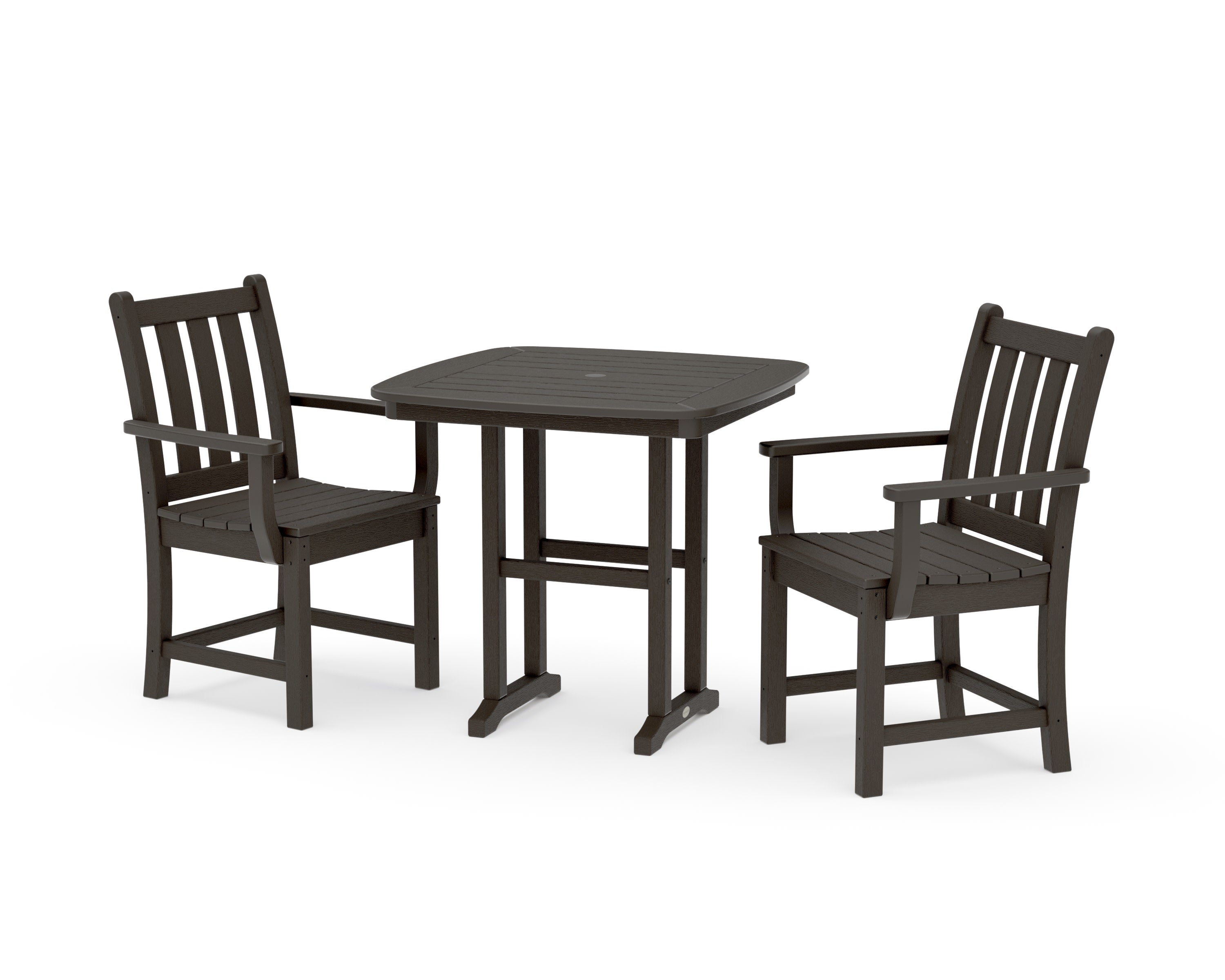 Traditional Garden 3-Piece Dining Set in Vintage Coffee