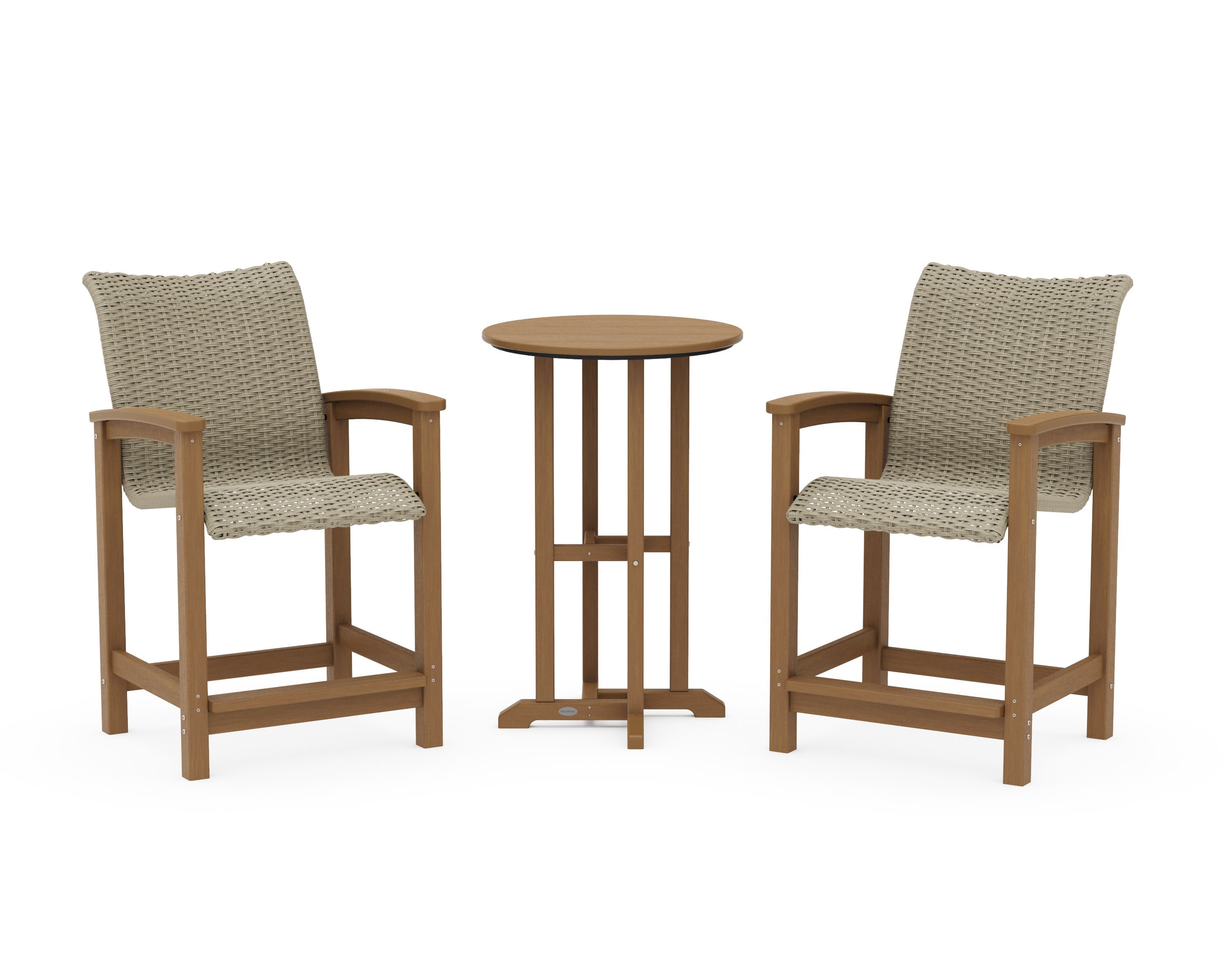 Coastal Woven 3-Piece Farmhouse Counter Set in Natural / Dune Grass