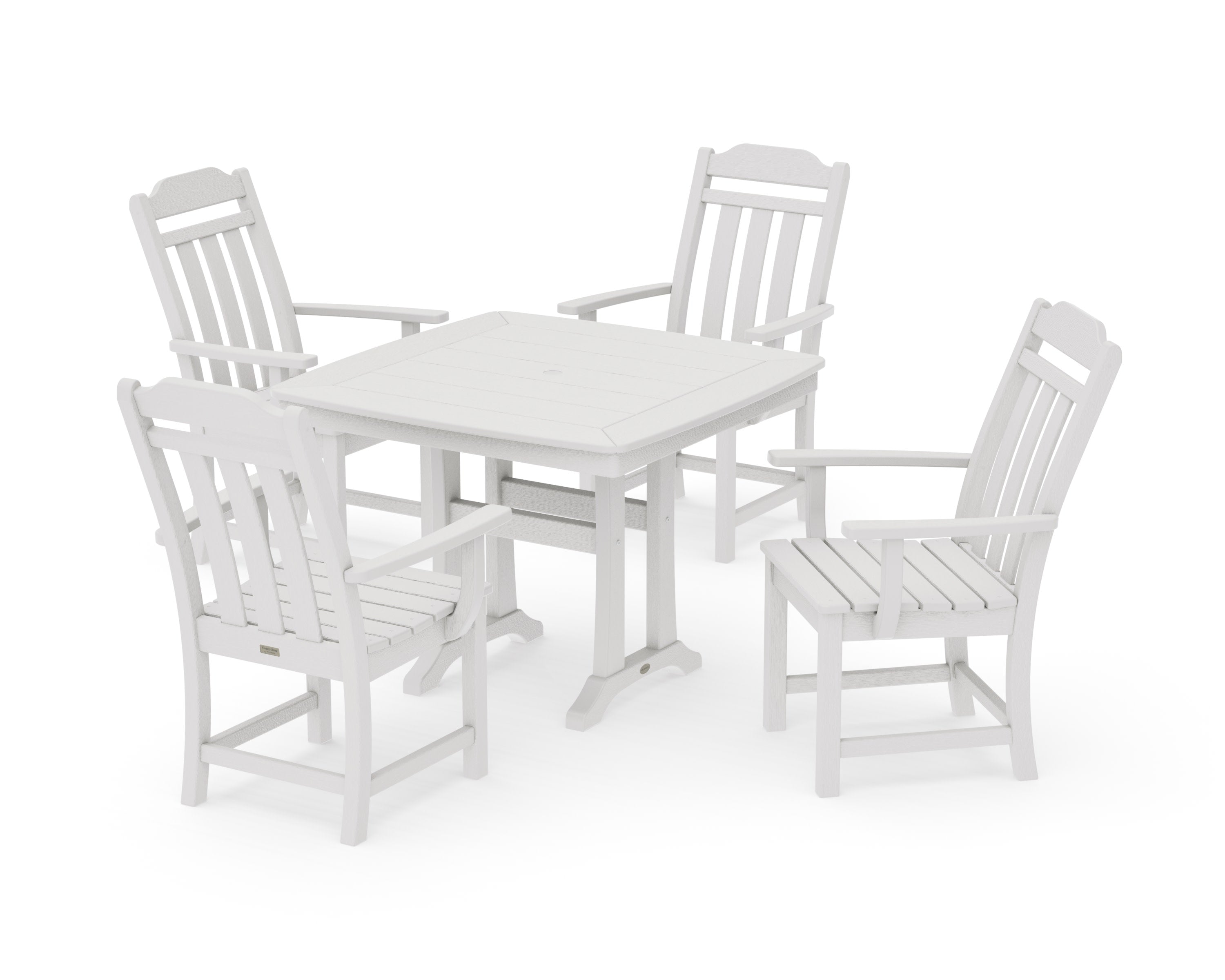Cottage 5-Piece Dining Set with Trestle Legs in Vintage White