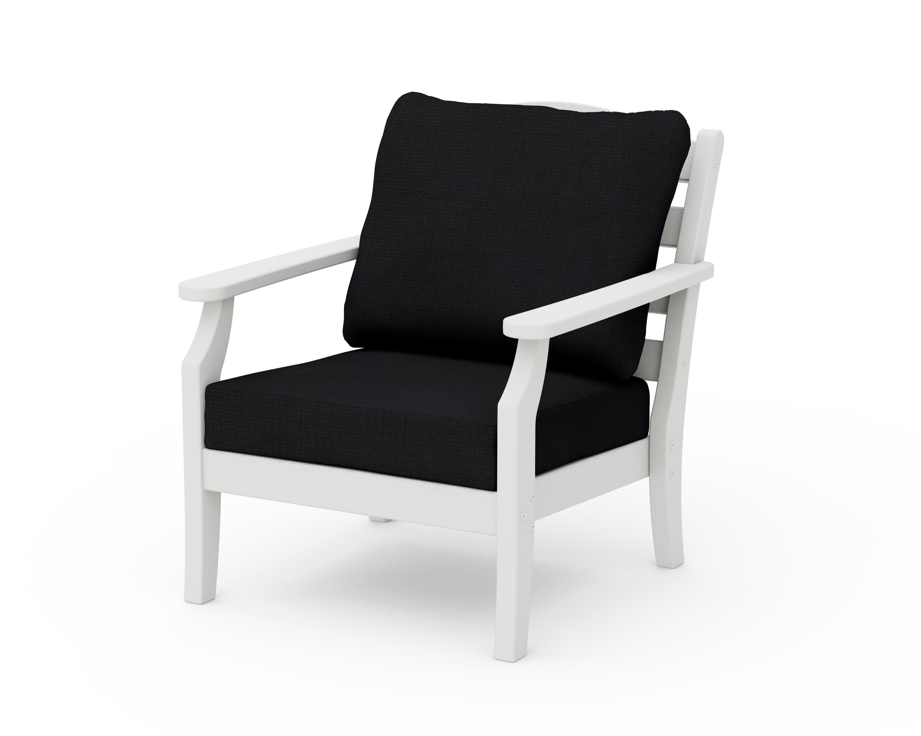 Savannah Deep Seating Chair in Vintage White / Midnight Linen