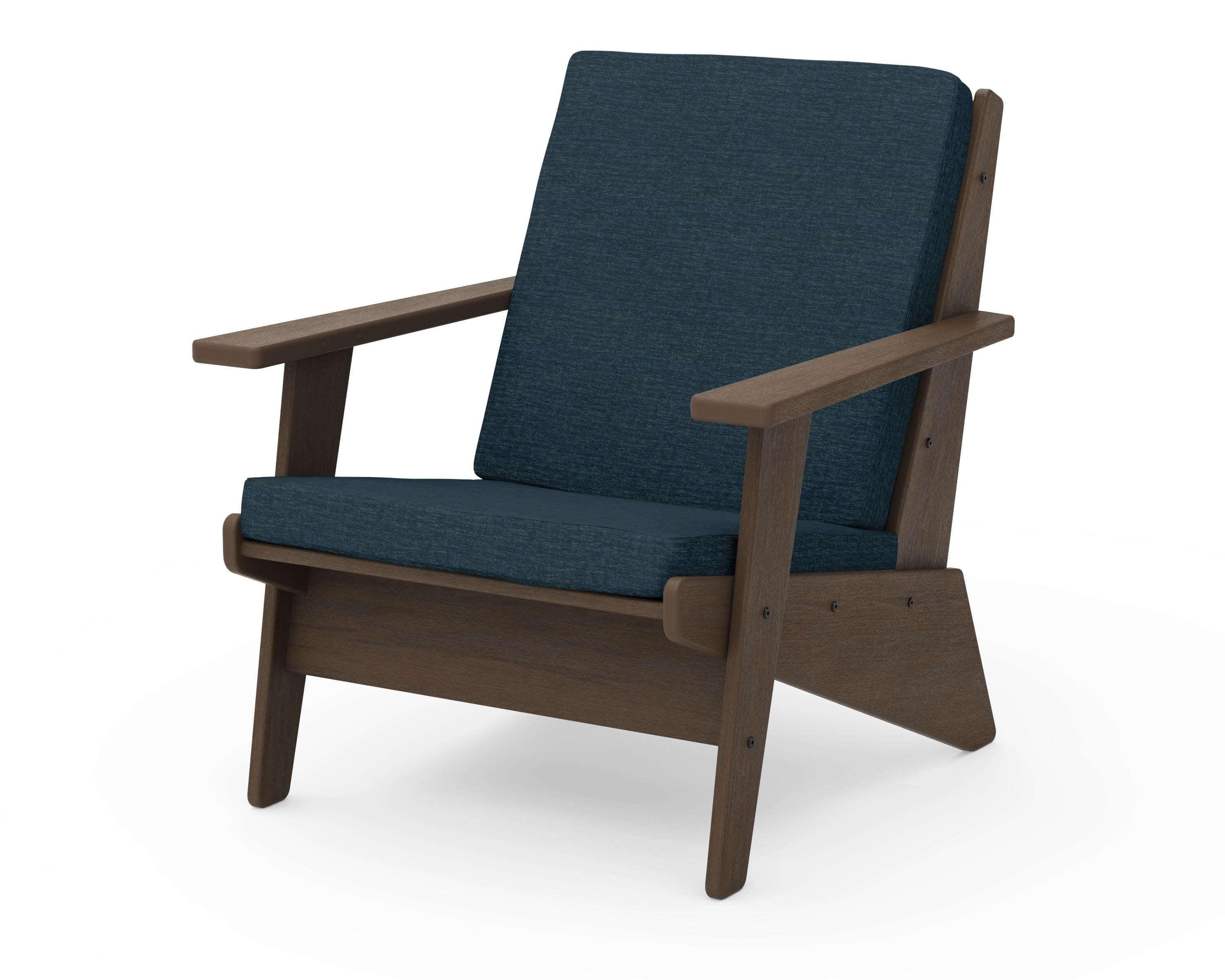 Riviera Modern Lounge Chair in Kona / Platform Indigo