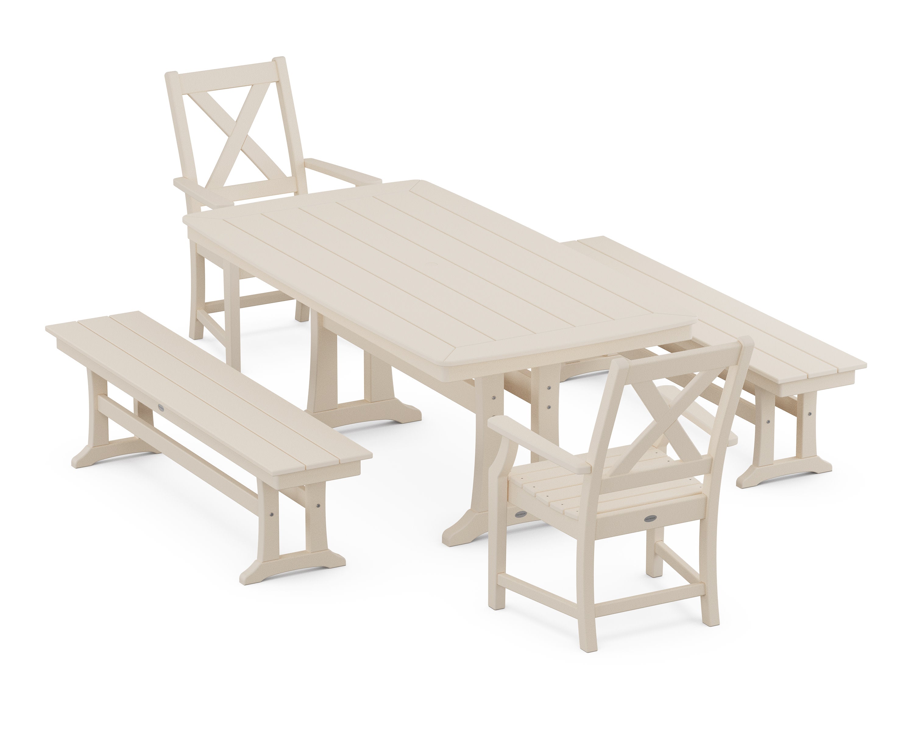 Braxton 5-Piece Dining Set with Trestle Legs in Sand