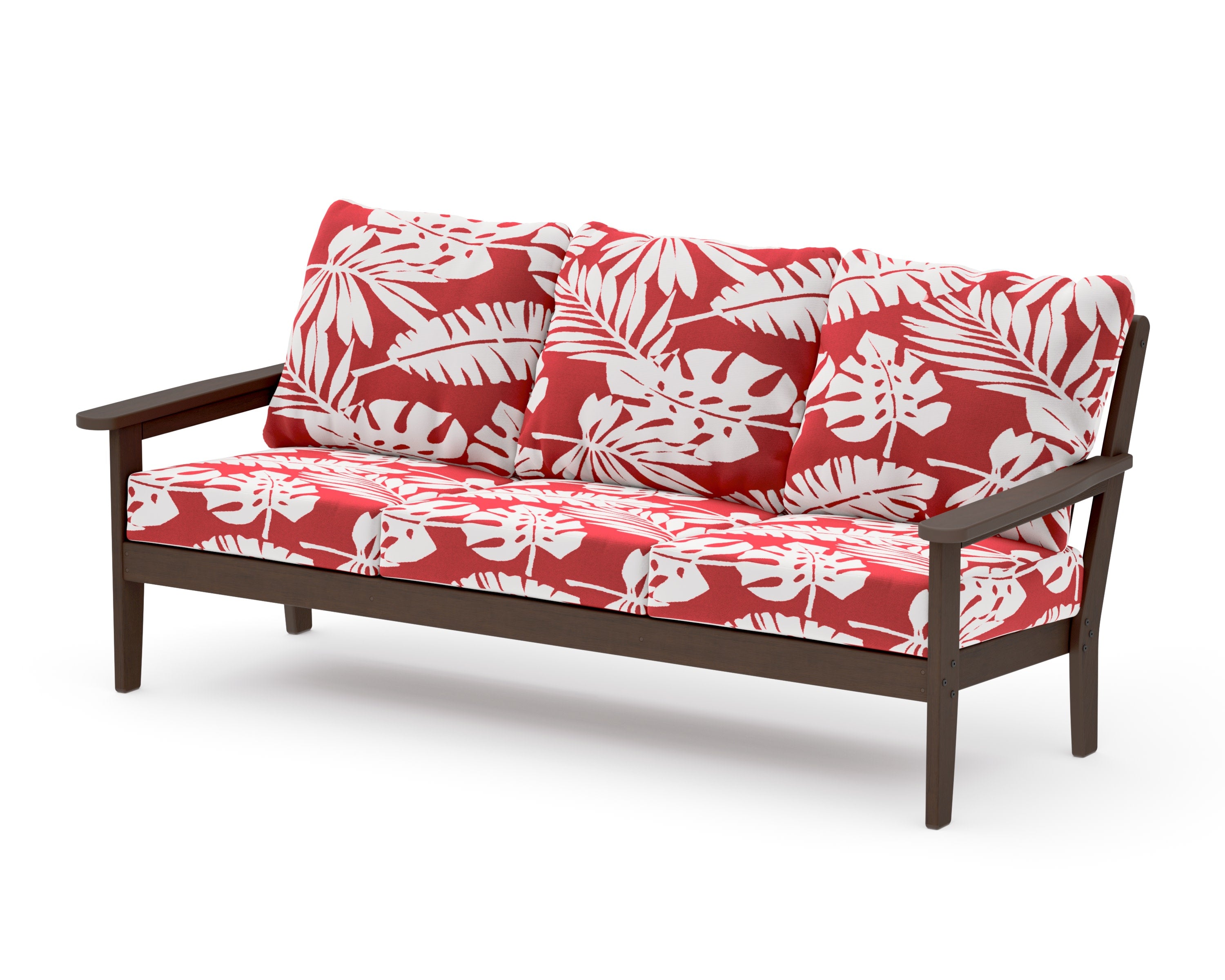 Cottage Deep Seating Sofa in Kona / Leaf Crimson