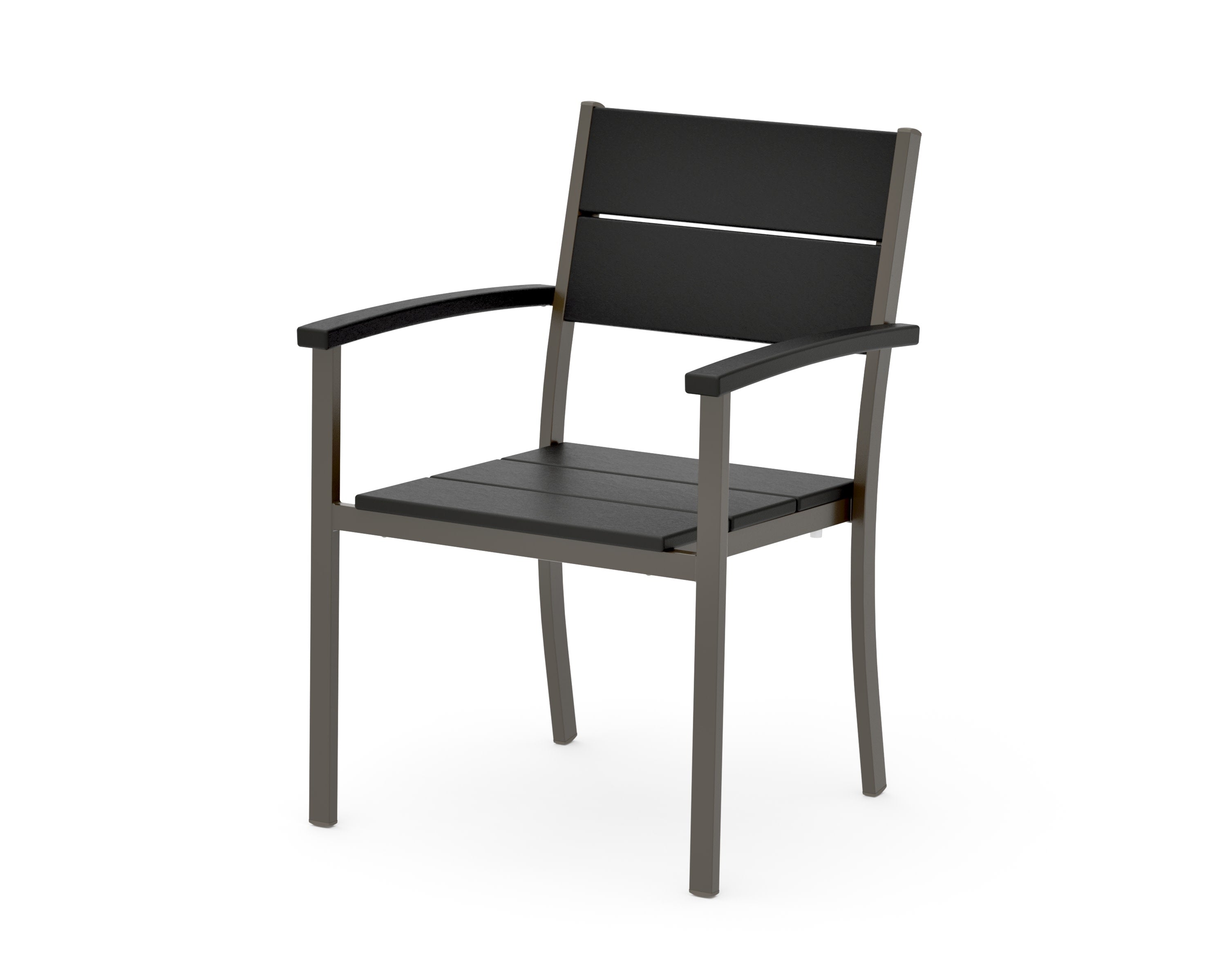 Main Street Stacking Dining Arm Chair in Bronze / Black