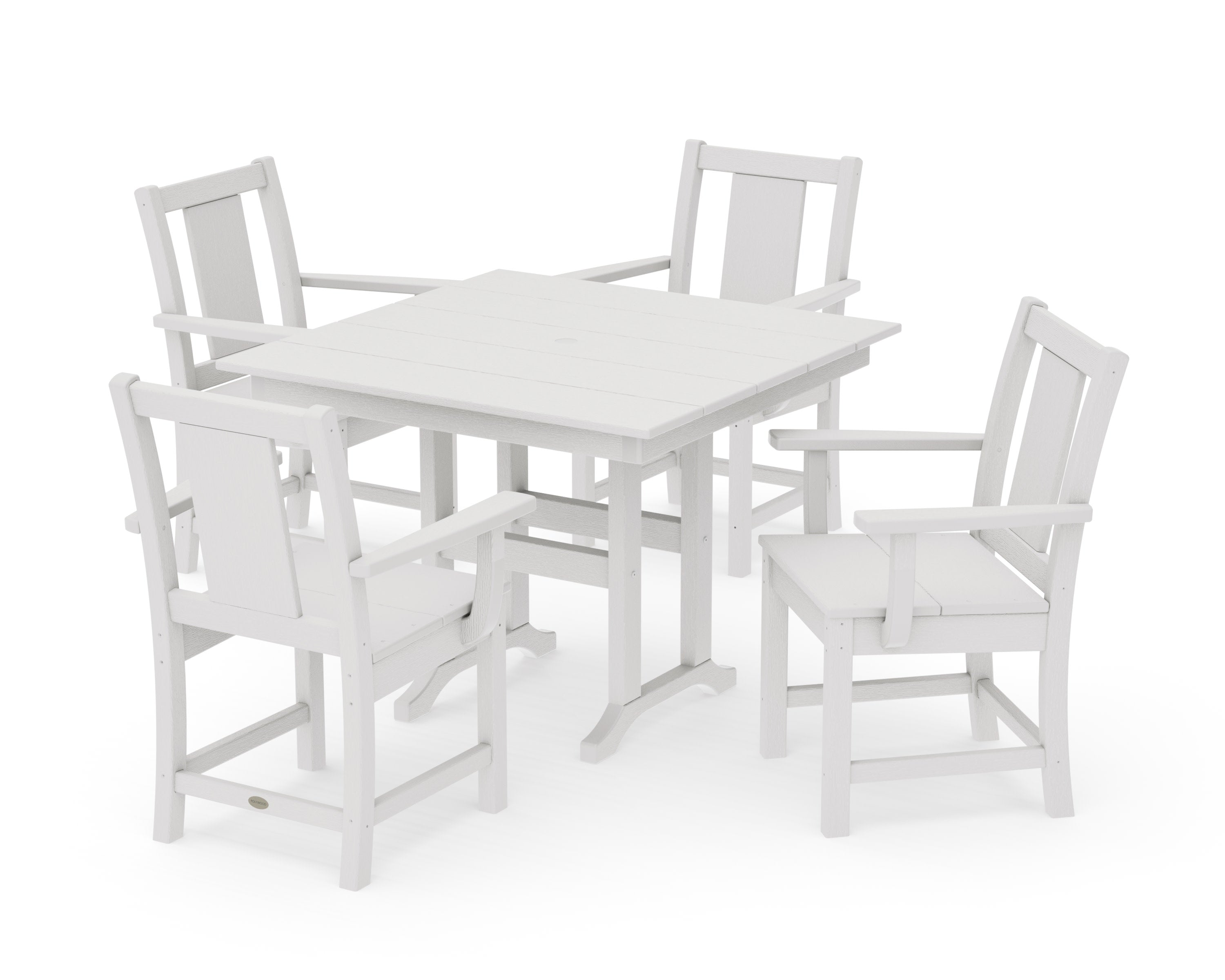 Prairie 5-Piece Farmhouse Dining Set in Vintage White