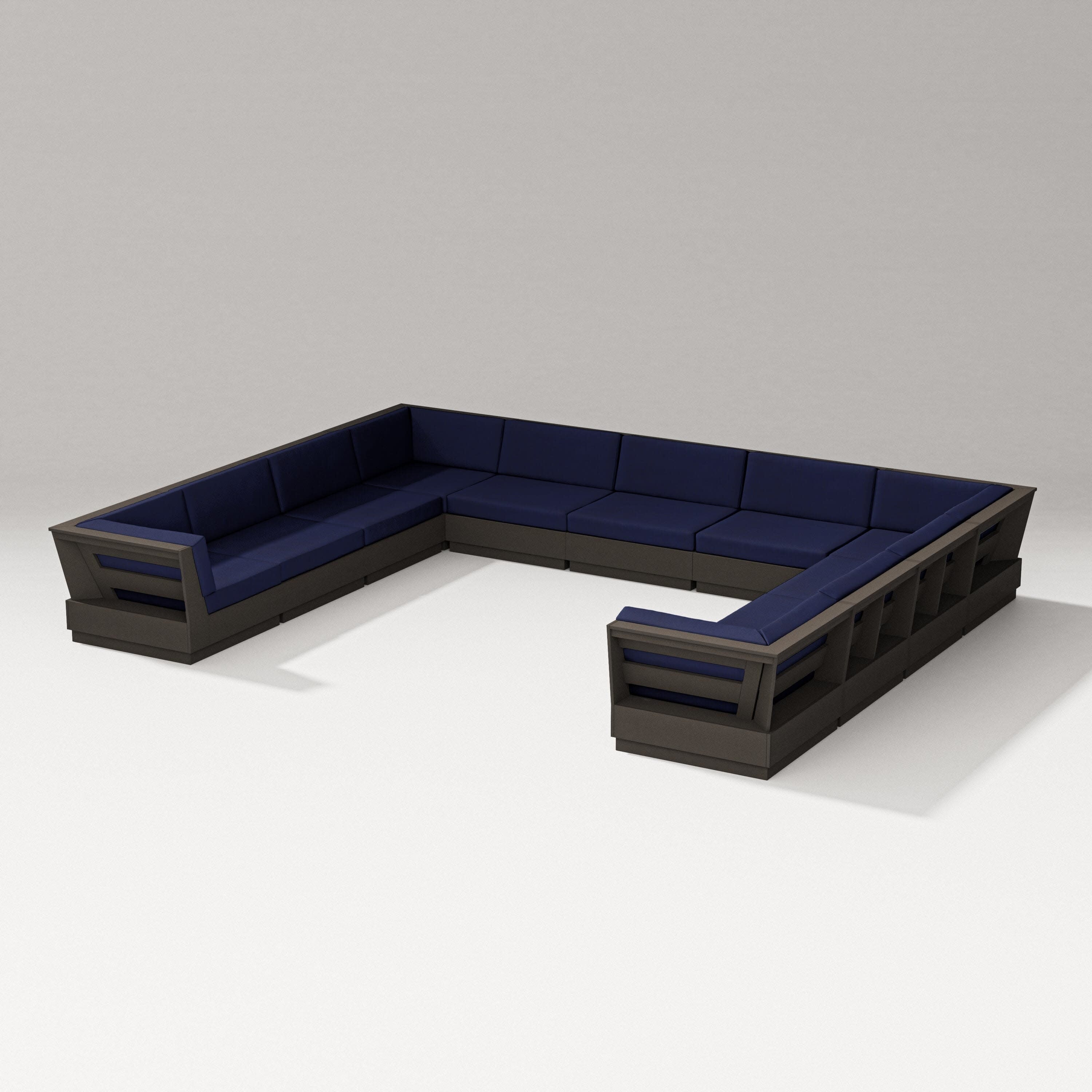 Elevate Large U-Shaped Sectional in Vintage Coffee / Navy