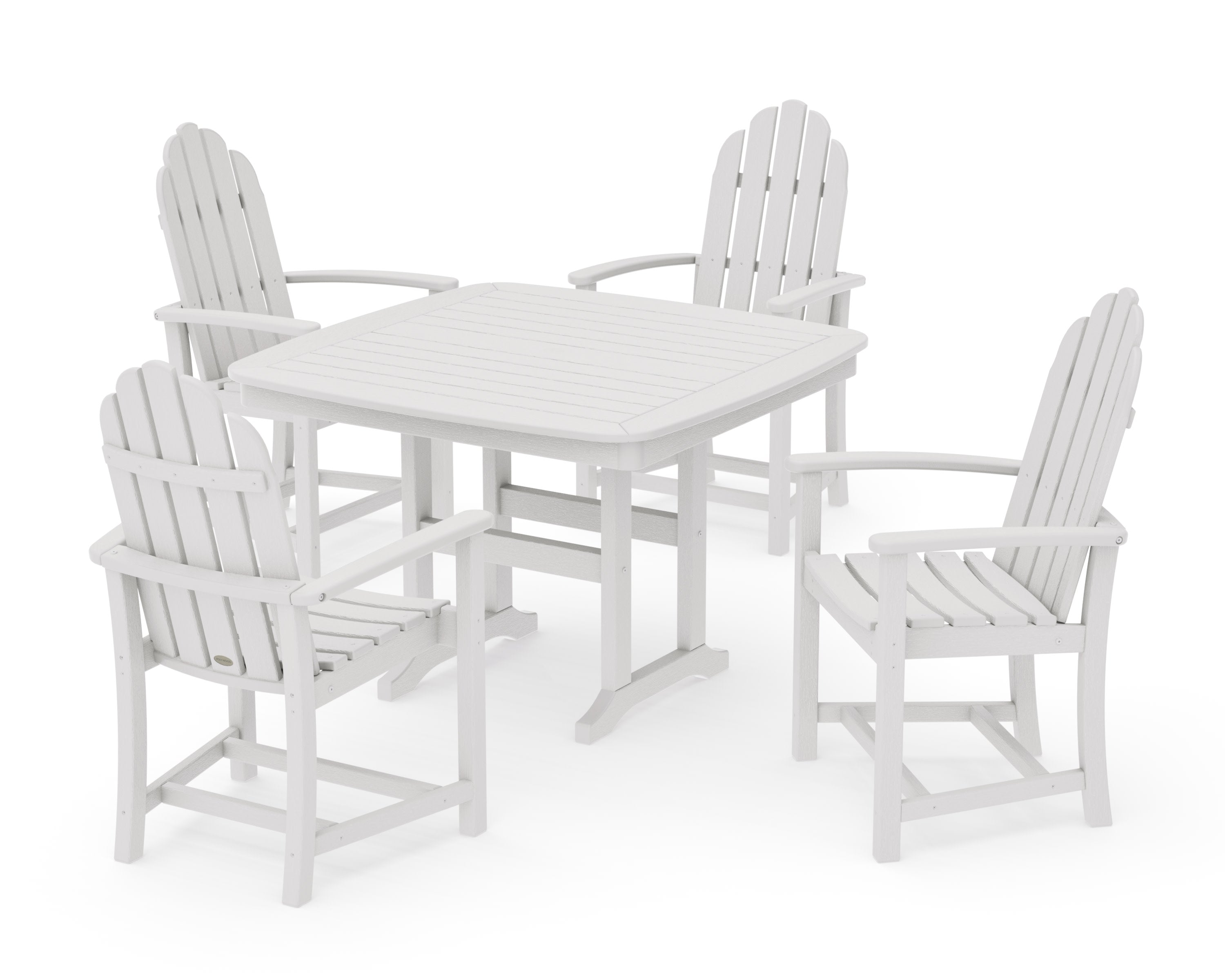 Classic Adirondack 5-Piece Dining Set with Trestle Legs in Vintage White