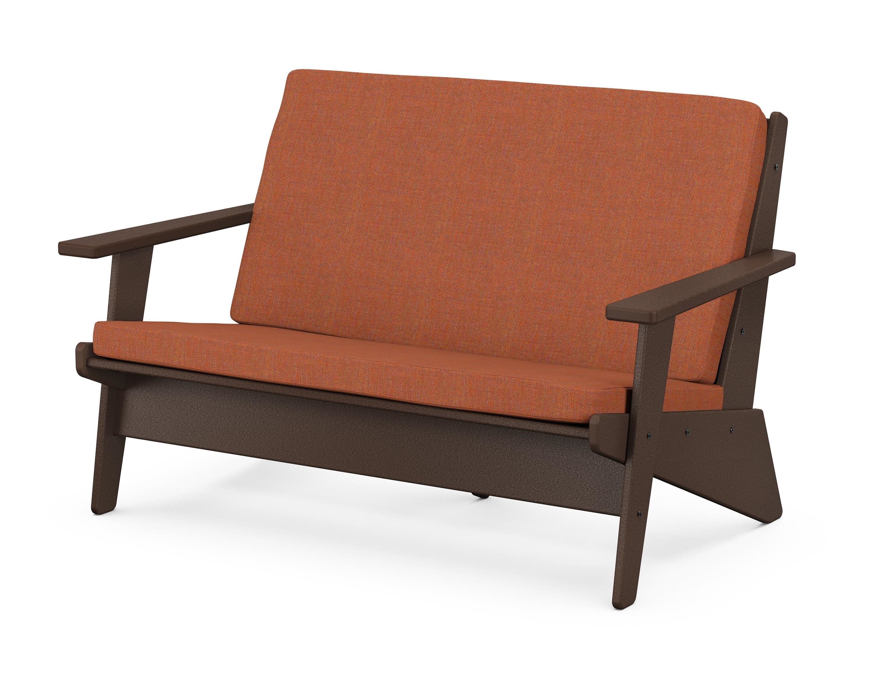 Riviera Modern Lounge Loveseat in Mahogany / Play Adobe