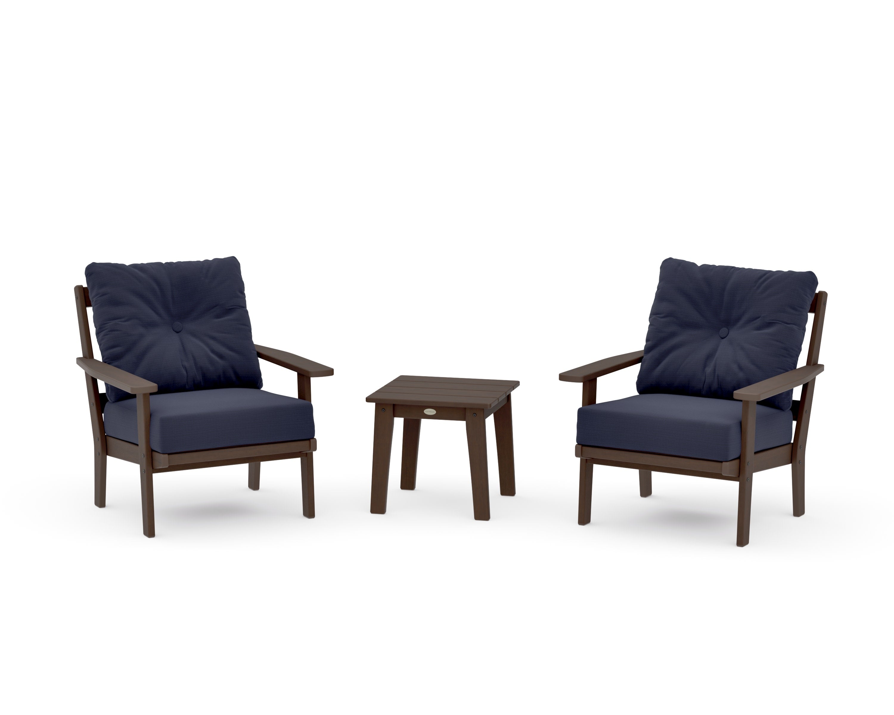 Prairie 3-Piece Deep Seating Set in Kona / Navy Linen