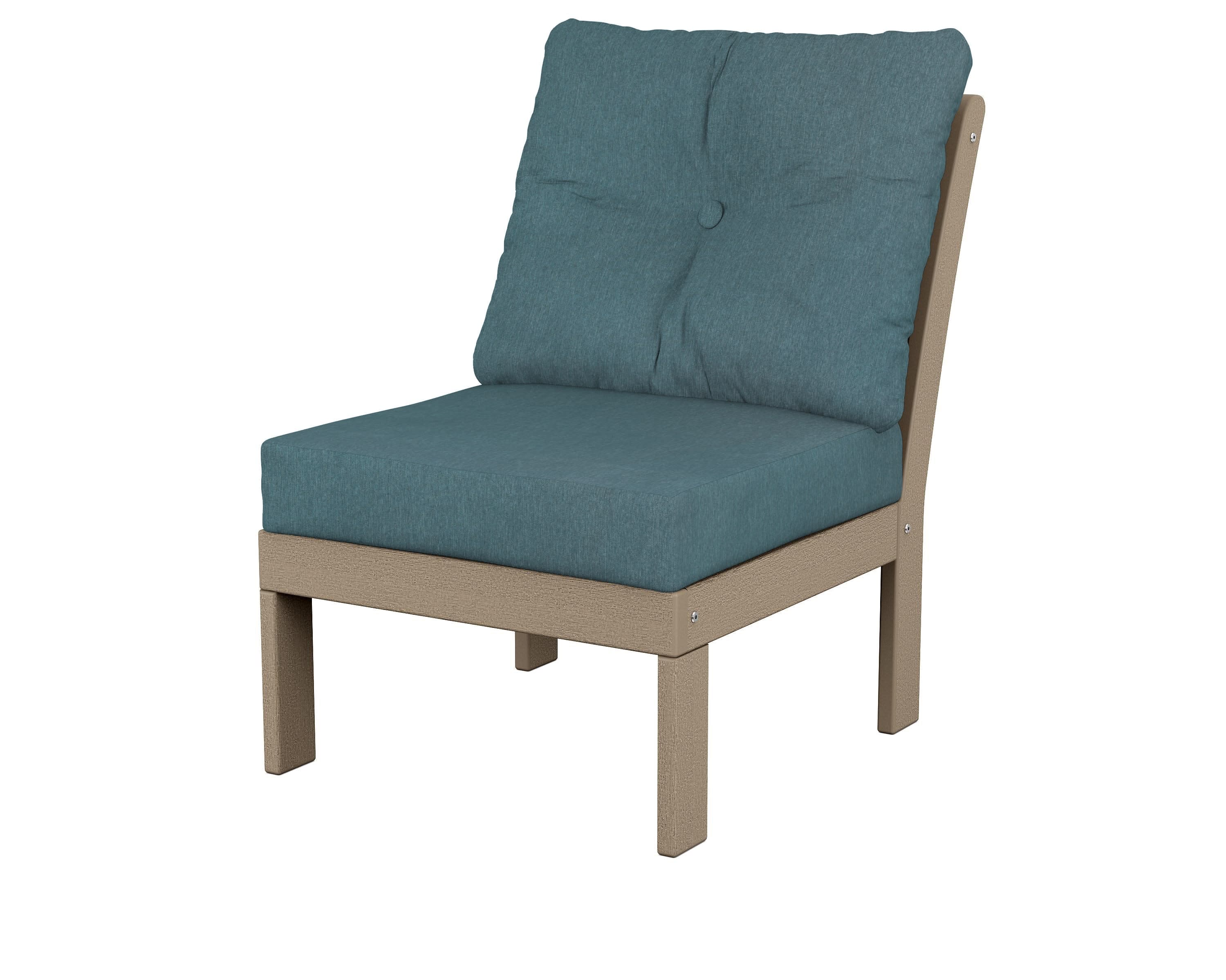 Vineyard Modular Armless Chair in Vintage Sahara / Ocean Teal