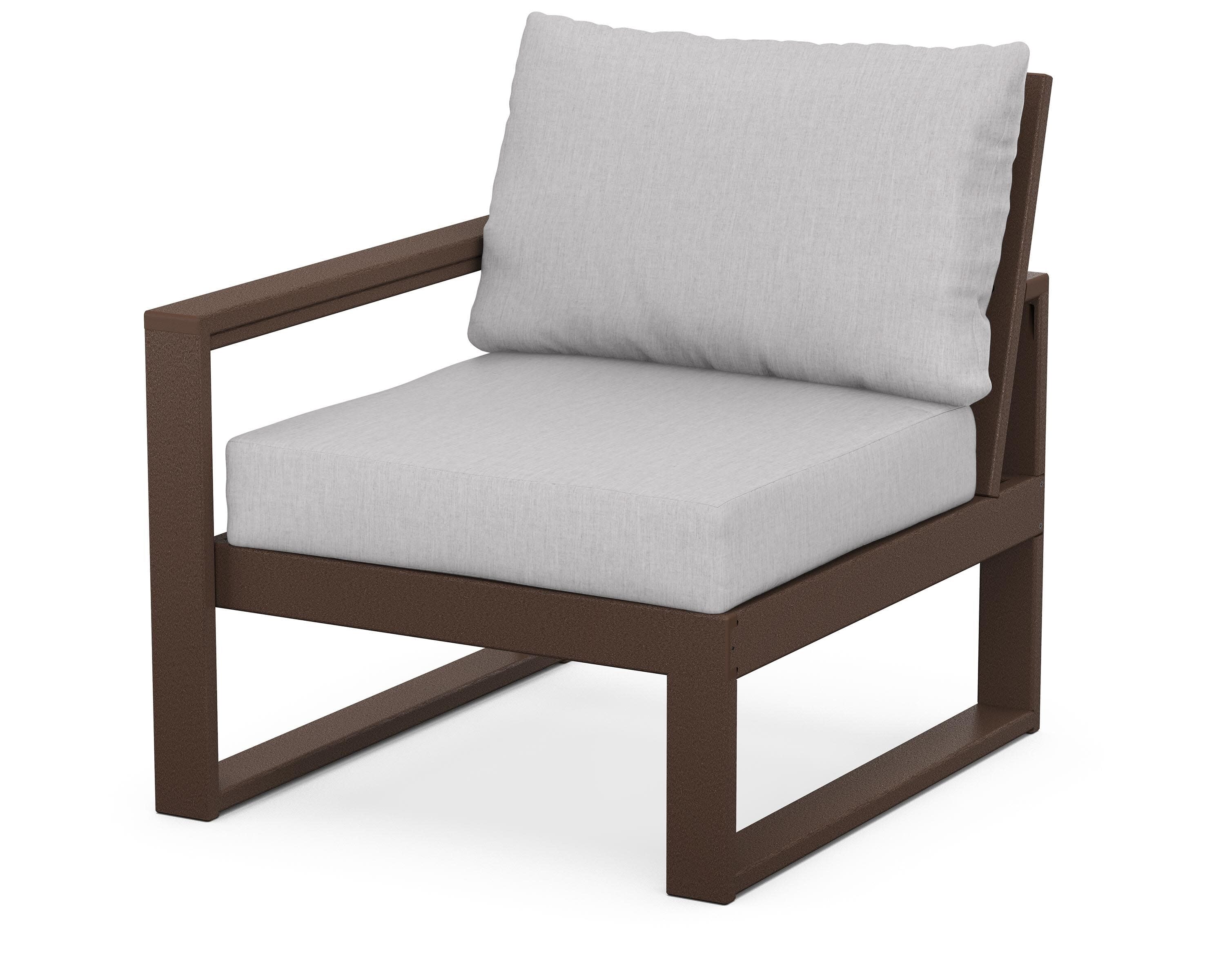 EDGE Modular Left Arm Chair in Mahogany / Granite