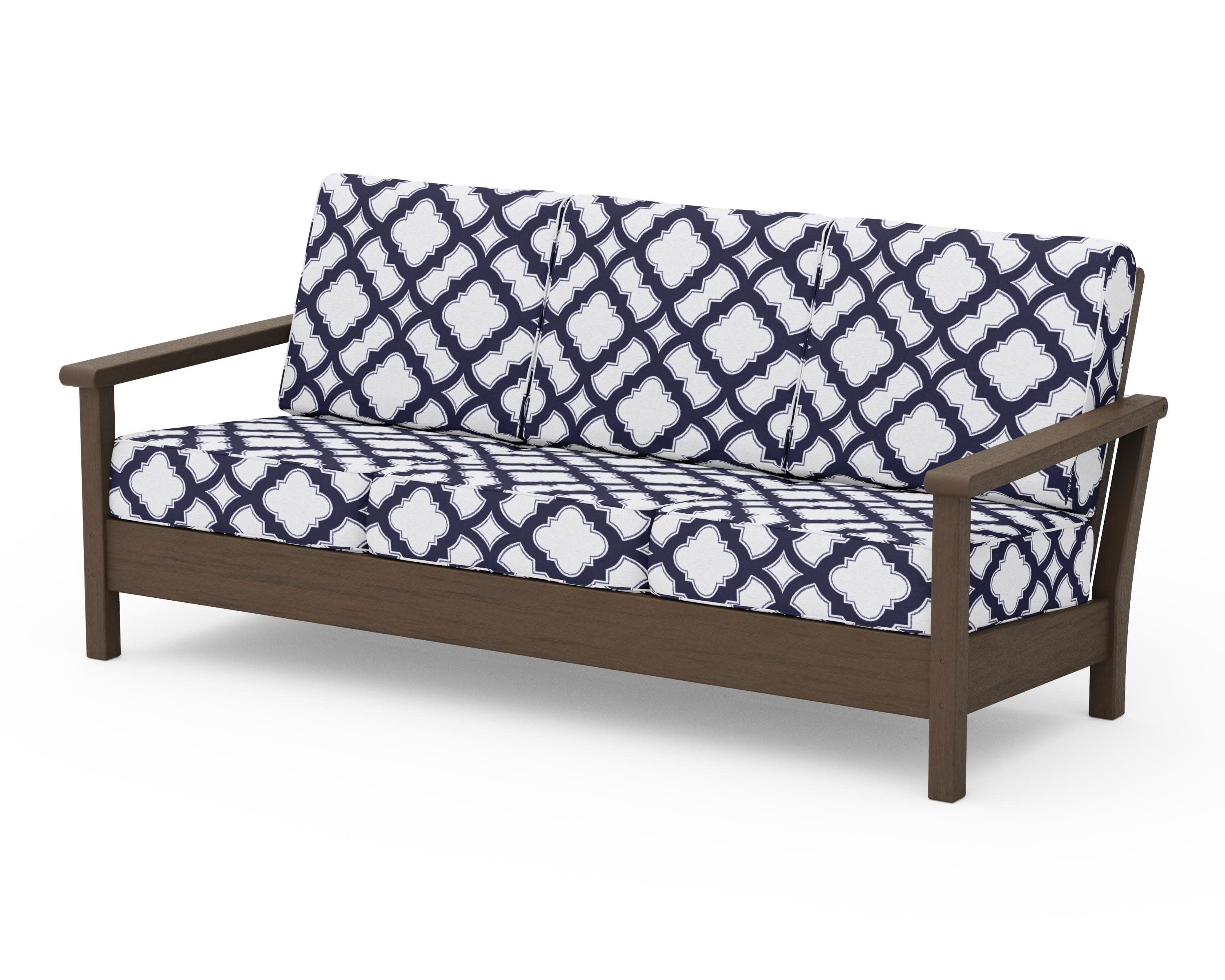 Harbour Deep Seating Sofa in Kona / Trellis Navy