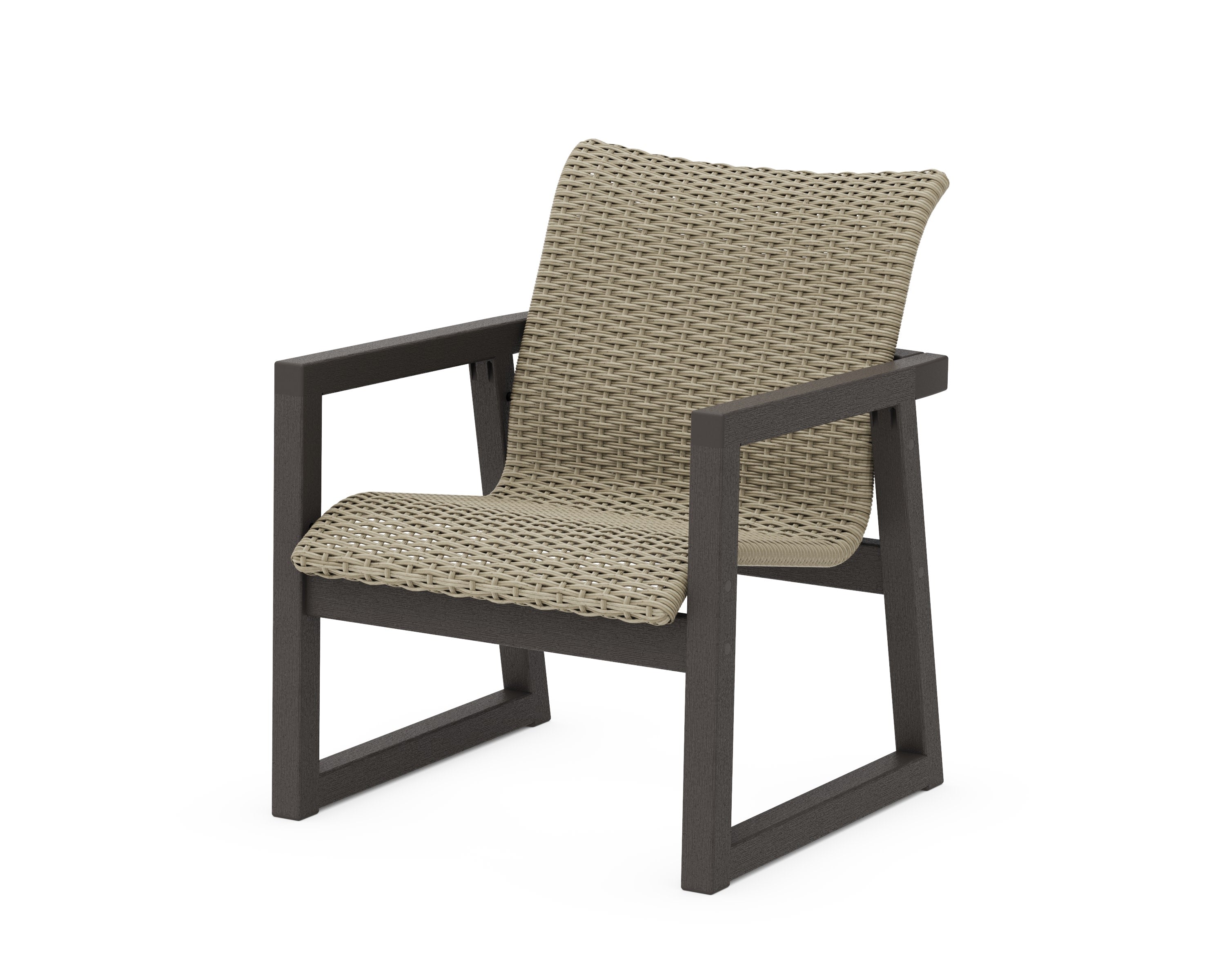 EDGE Woven Lounge Chair in Vintage Coffee / Dune Grass