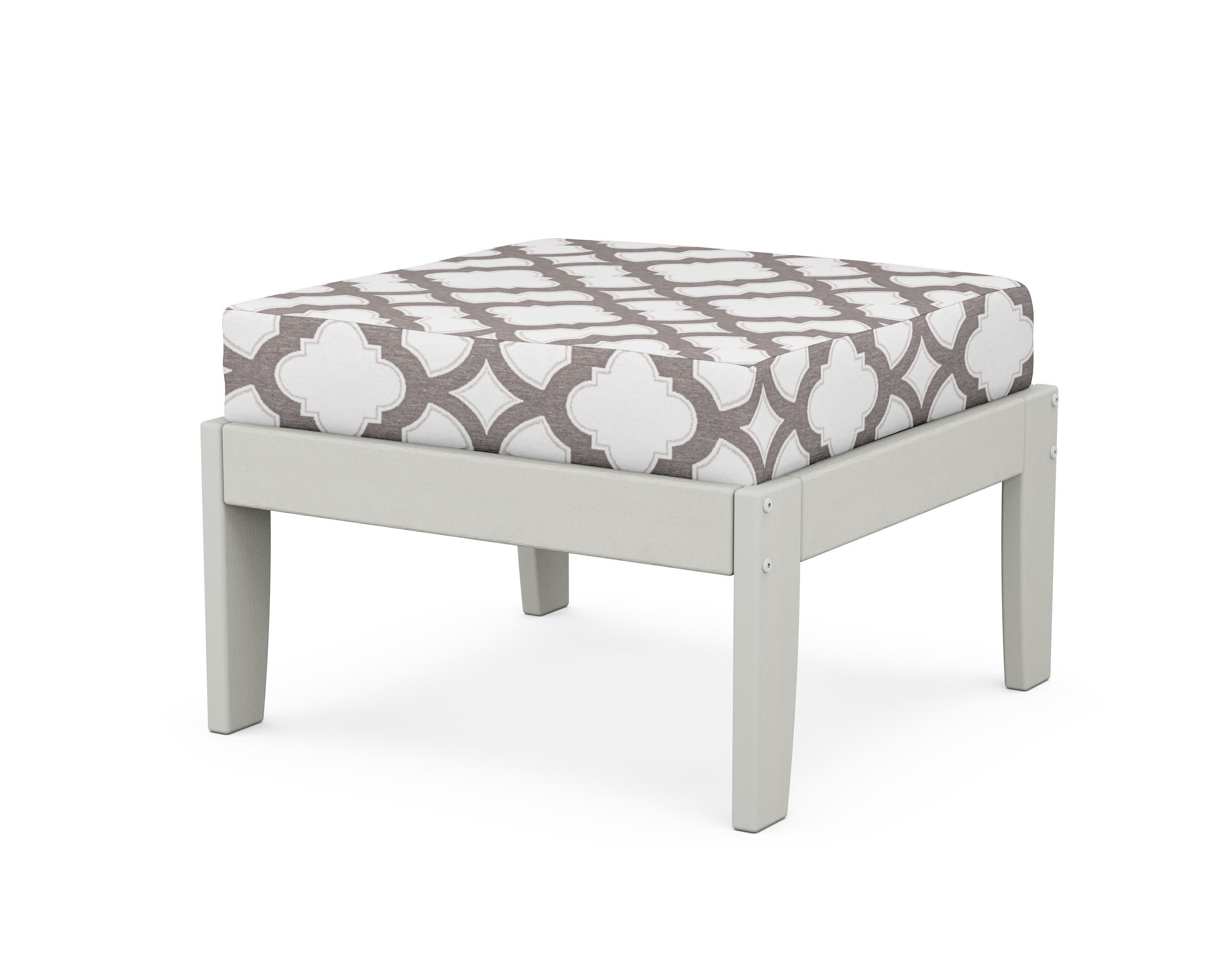 Modular Ottoman - Classic in Vintage White / Trellis Grey Mist