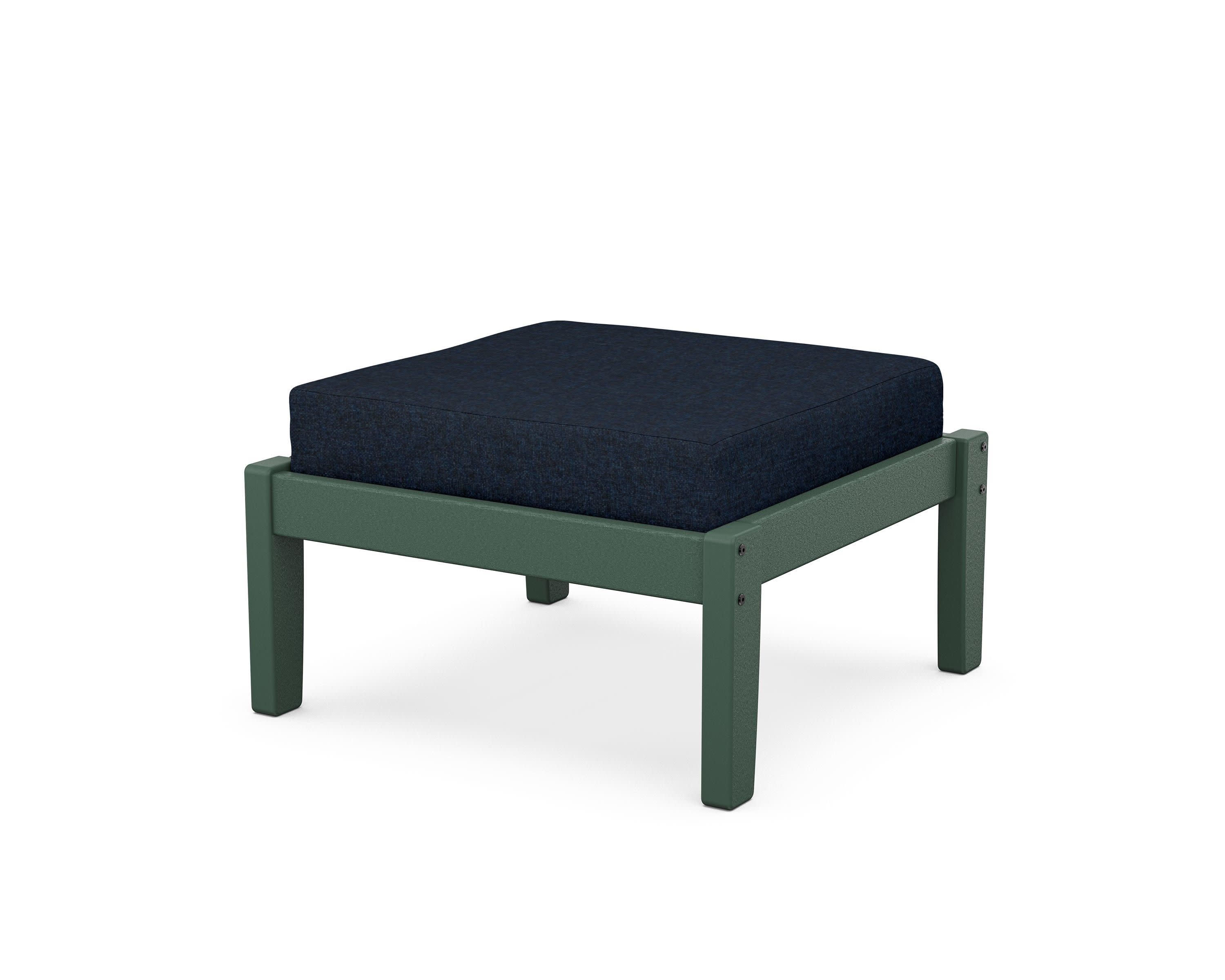 Deep Seating Ottoman in Green / Marine Indigo