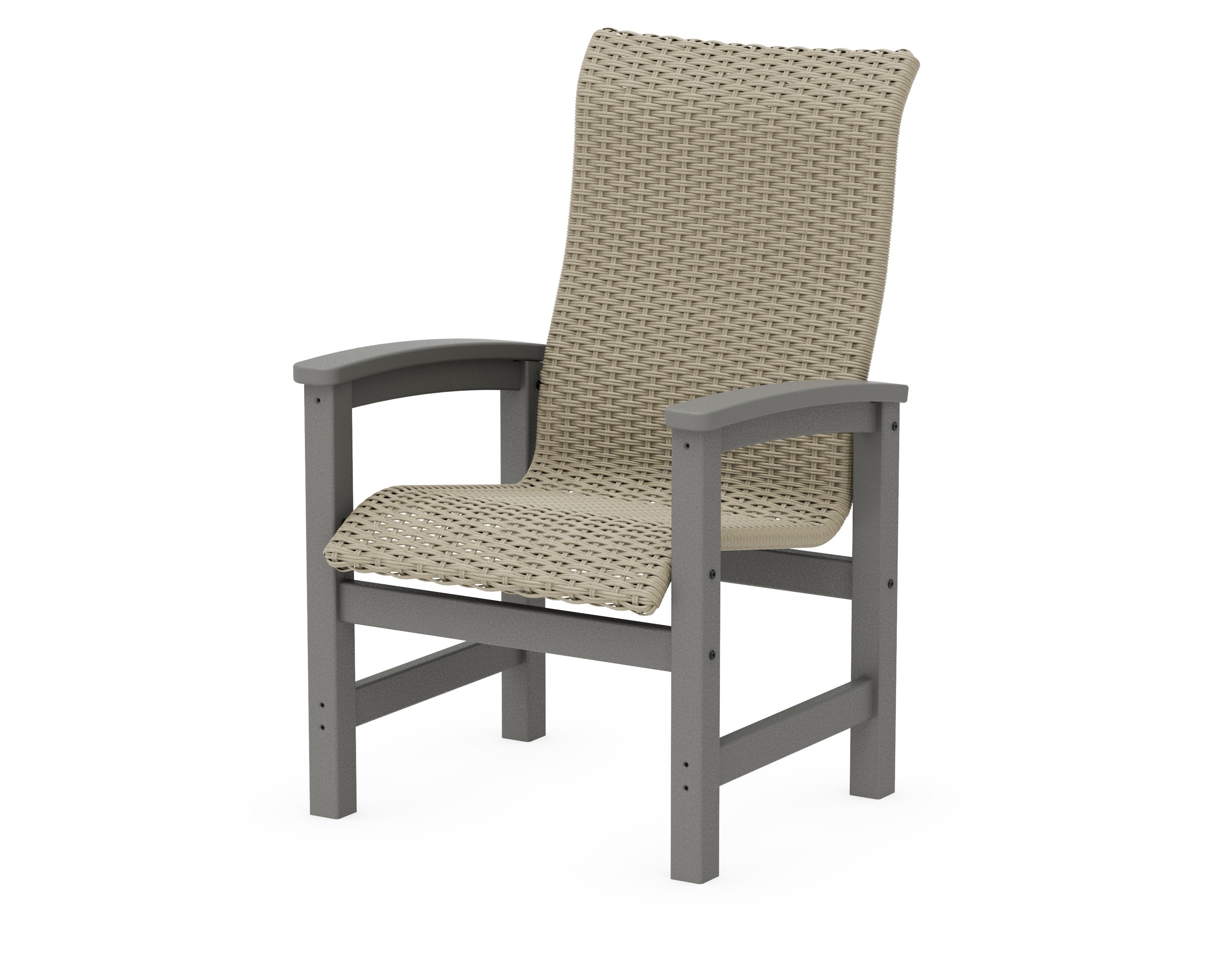 Coastal Woven High-Back Dining Chair in Slate Grey / Dune Grass