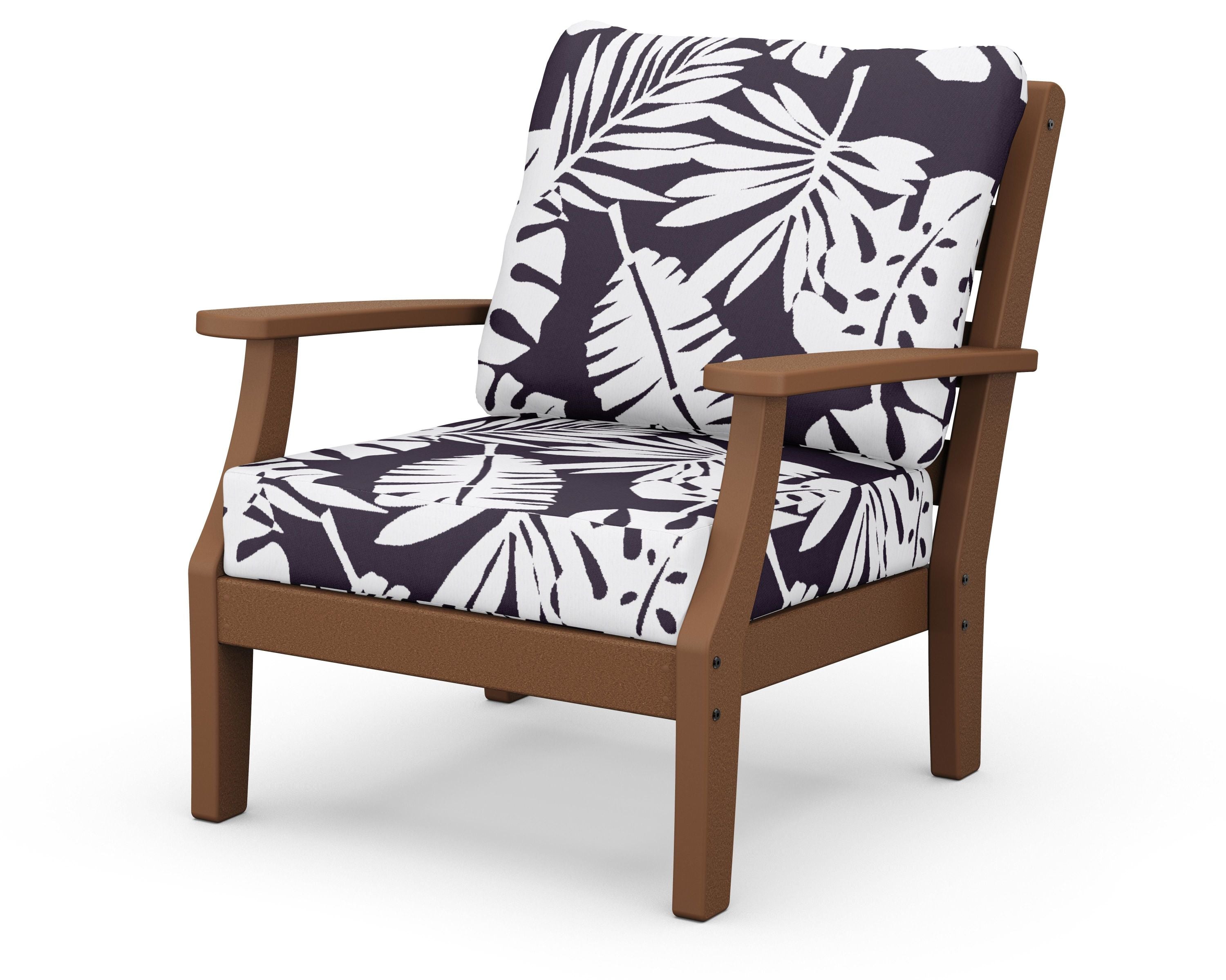 Chesapeake Deep Seating Chair in Teak / Leaf Navy