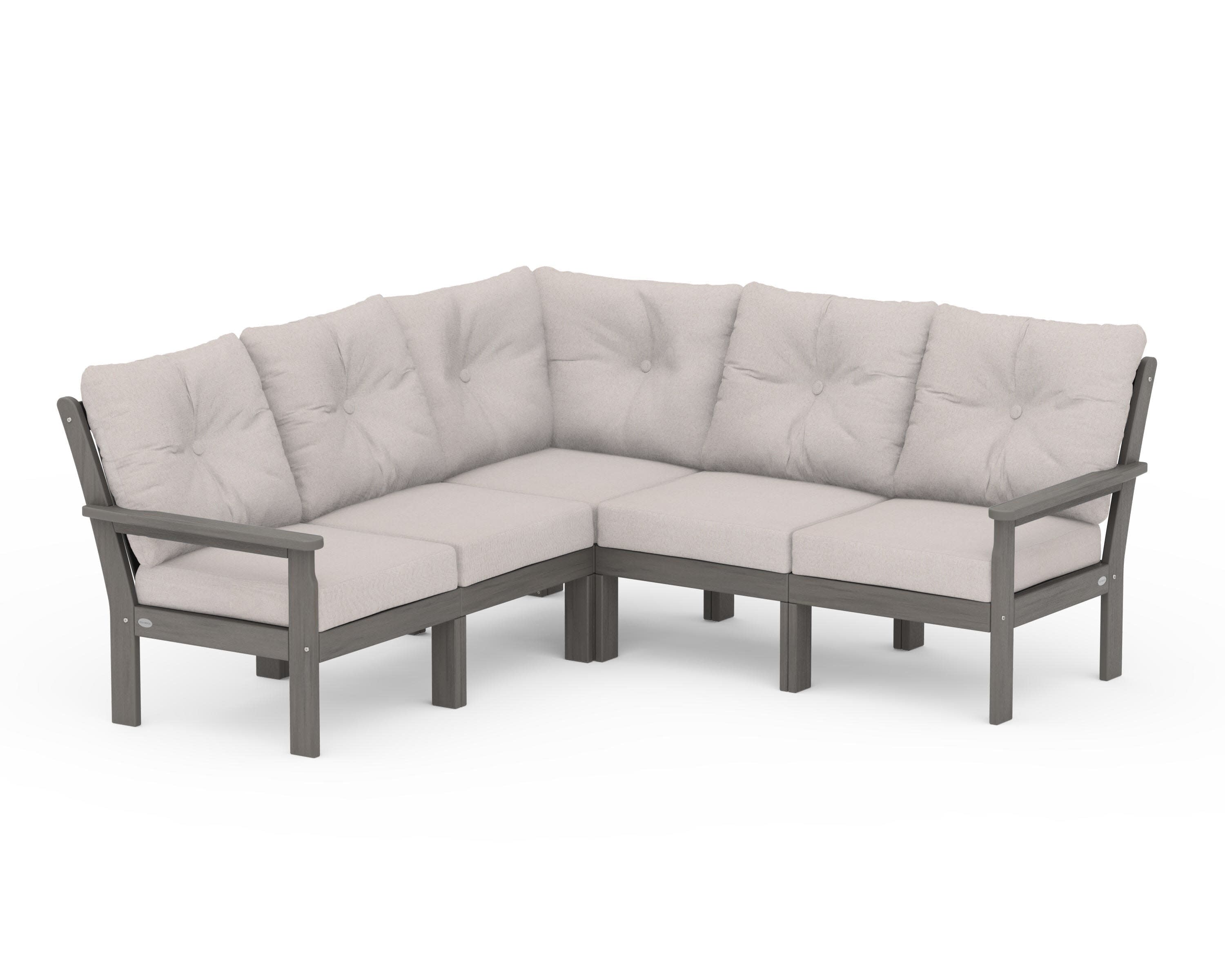 Vineyard 5-Piece Sectional in Driftwood / Dune Burlap