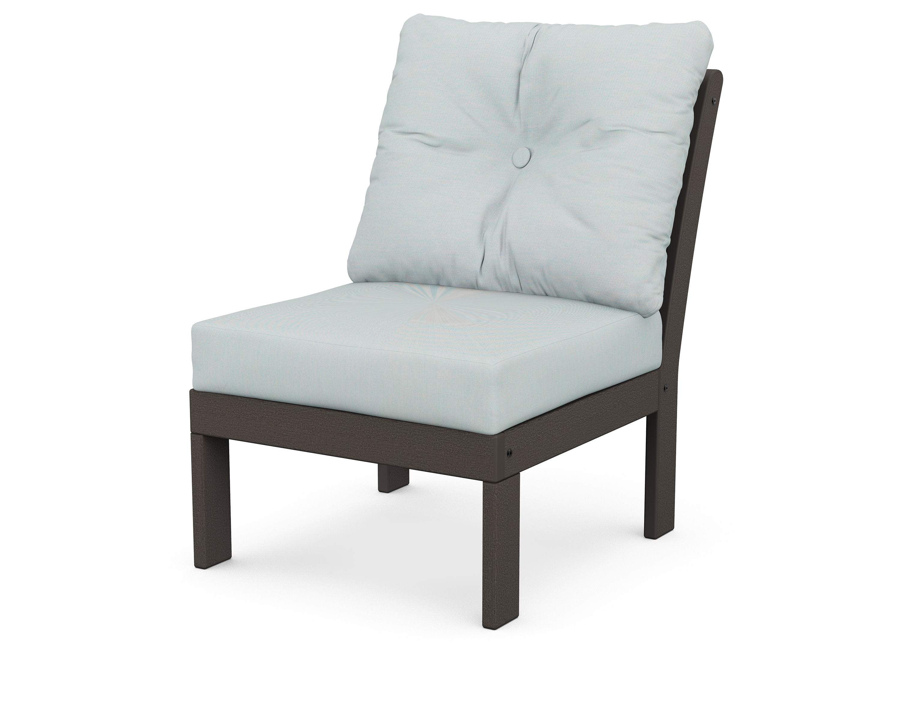 Vineyard Modular Armless Chair in Vintage Coffee / Spa