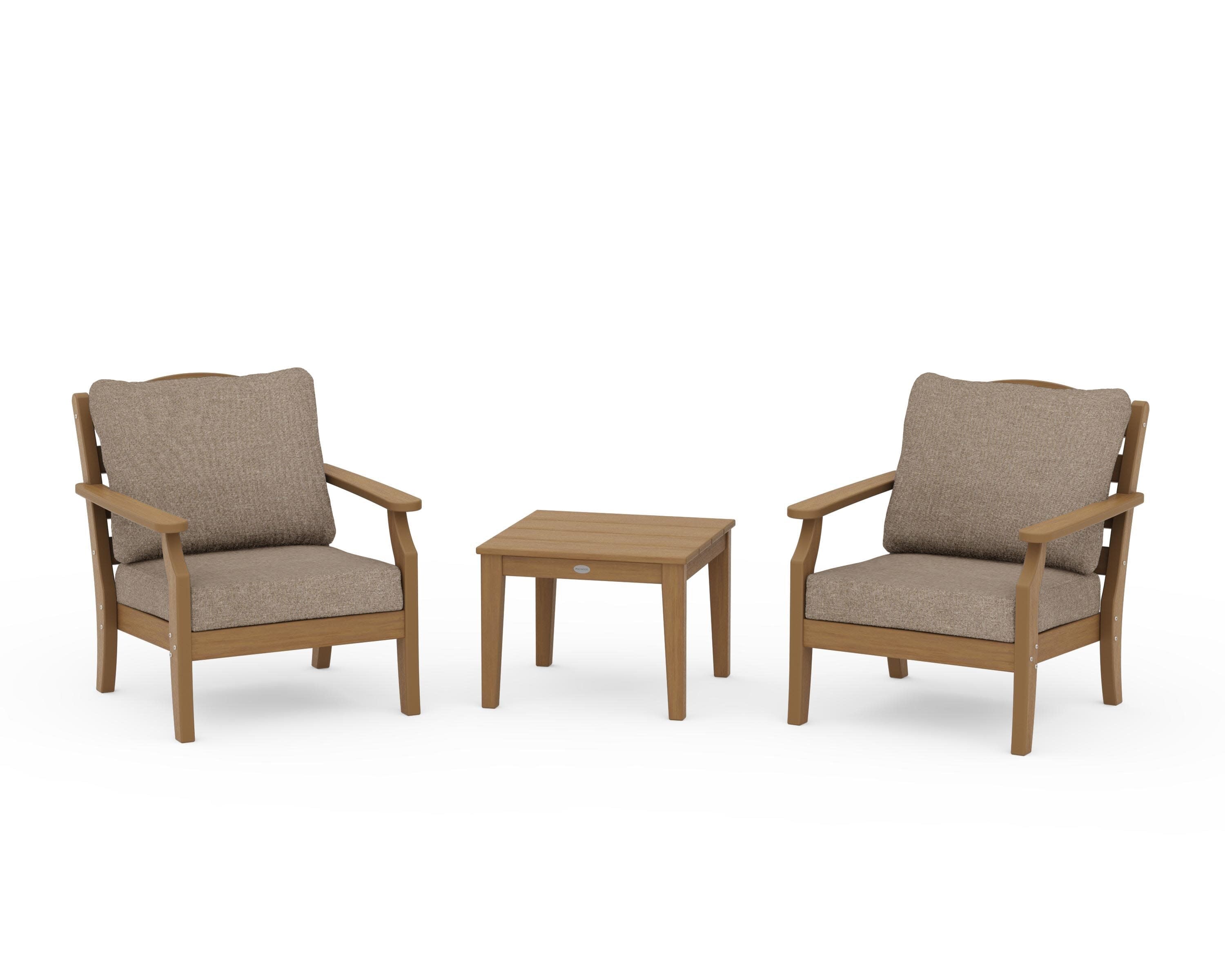 Savannah 3-Piece Deep Seating Set in Natural / Spiced Burlap