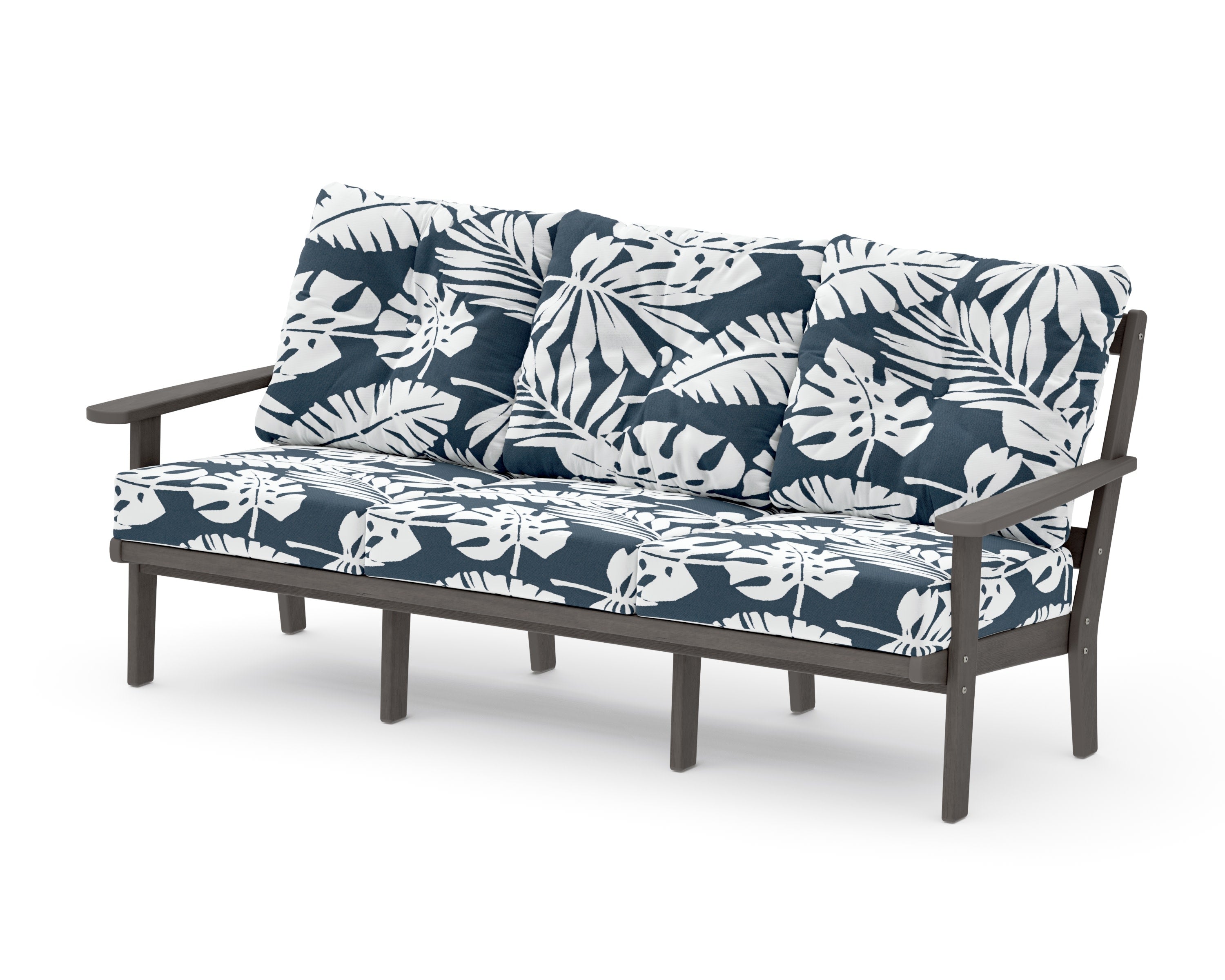 Mission Deep Seating Sofa in Driftwood / Leaf Marine Indigo