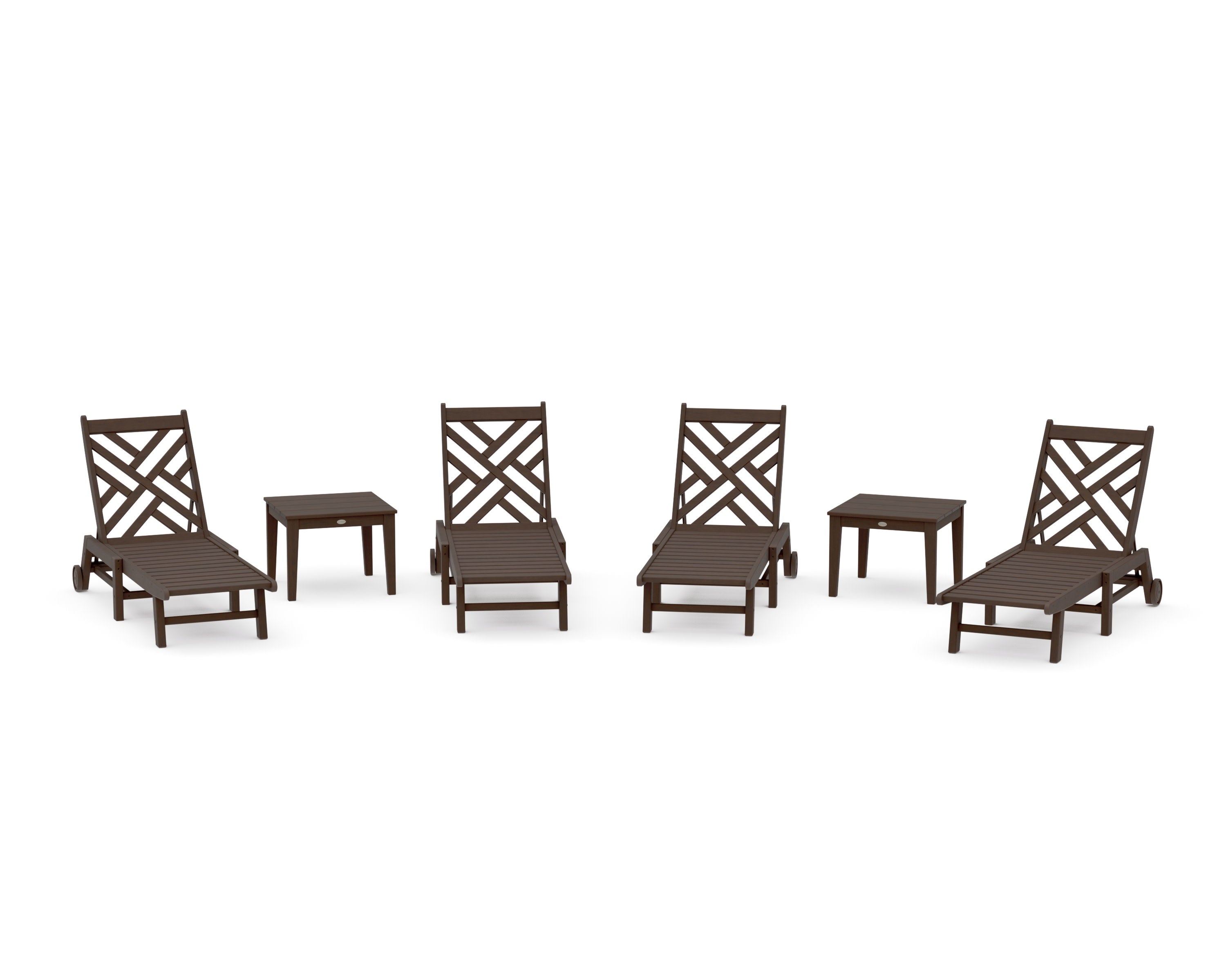 Chippendale 6-Piece Chaise Set with Wheels in Kona