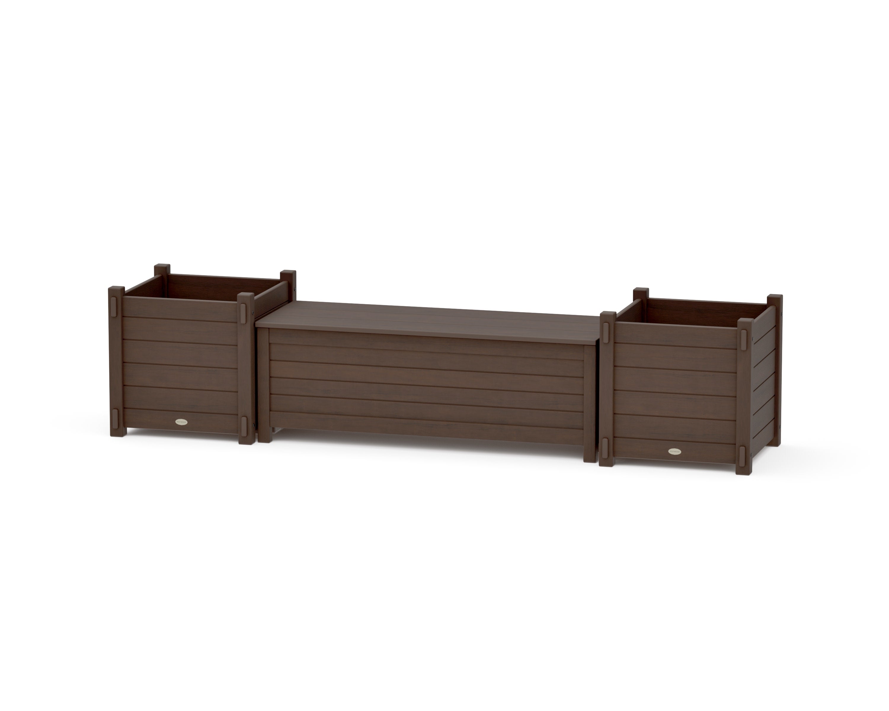 48" Nautical Straight Planter Storage Bench Set- Large in Kona