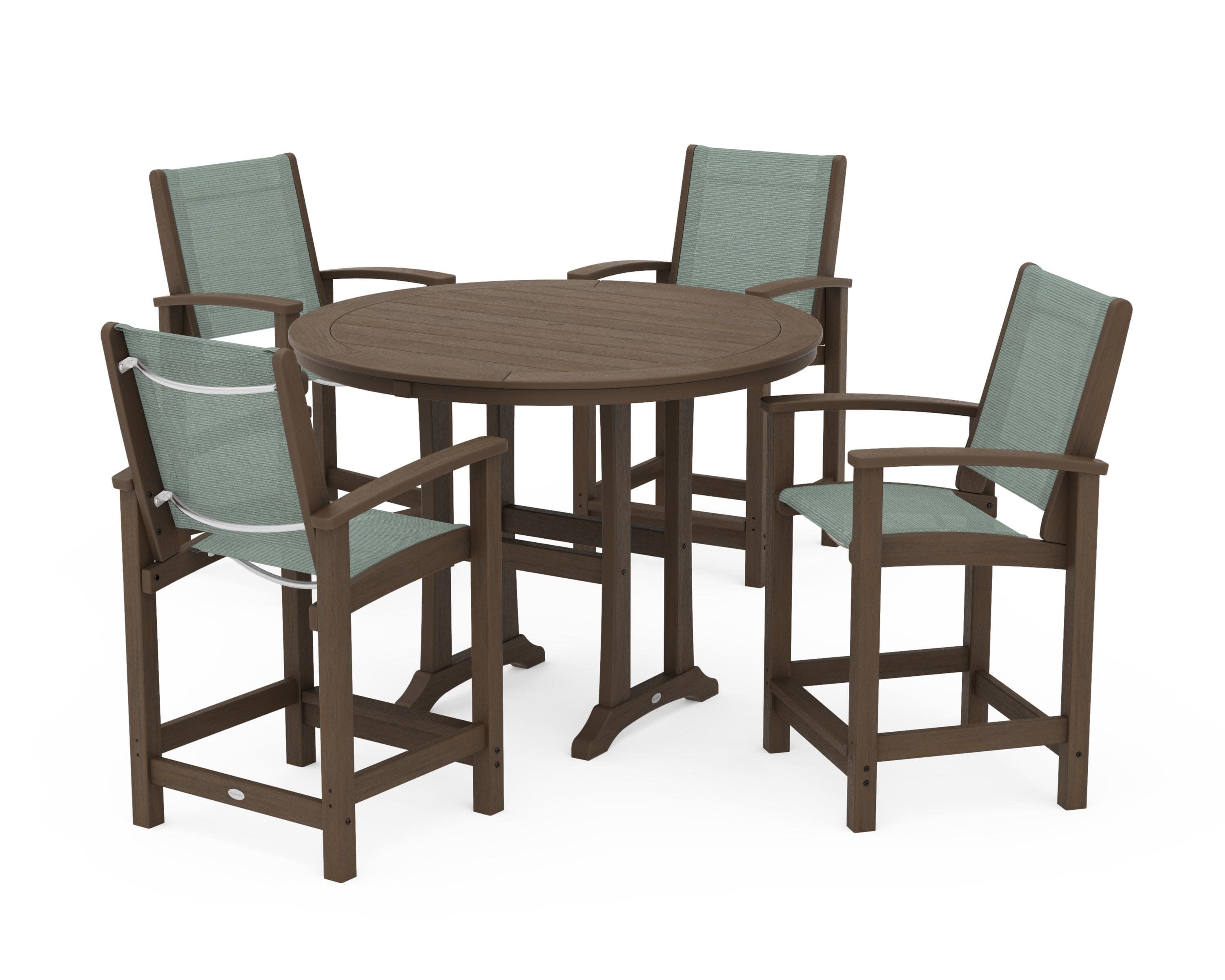 Coastal 5-Piece Counter Set in Kona / Dupioni Sea Mist Sling
