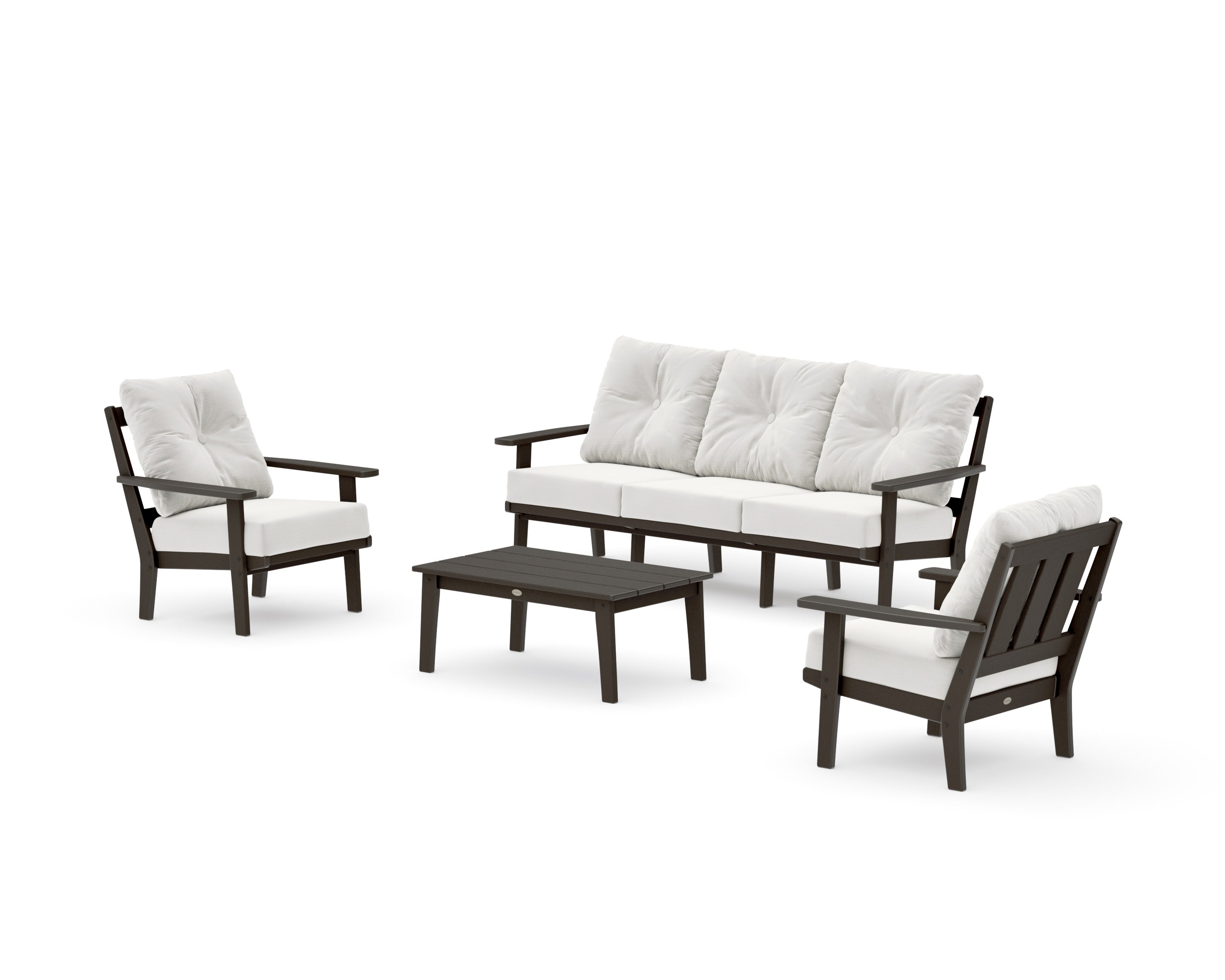 Oxford 4-Piece Deep Seating Set with Sofa in Vintage Coffee / Natural Linen
