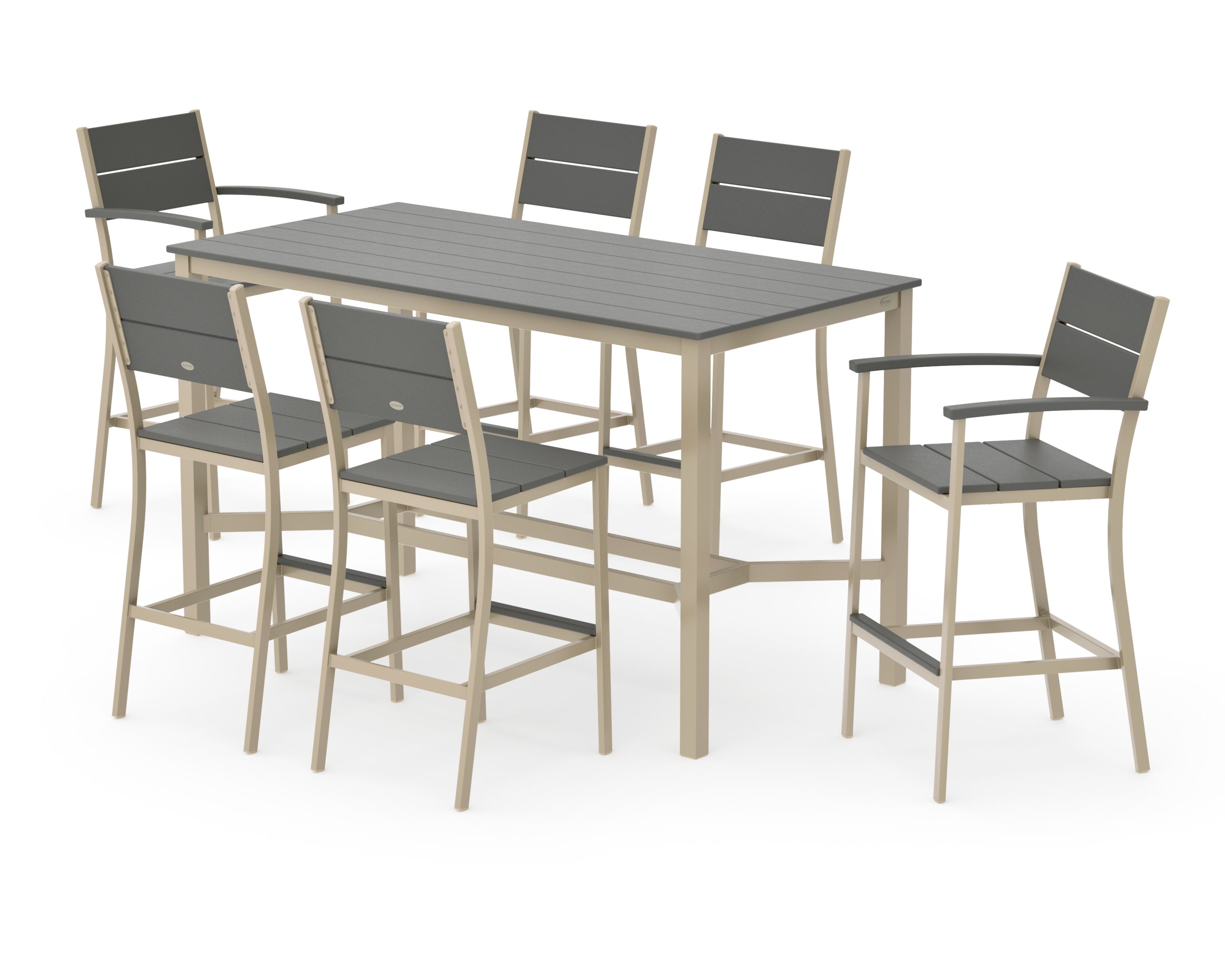 Main Street 7-Piece Bar Set in Sand / Slate Grey