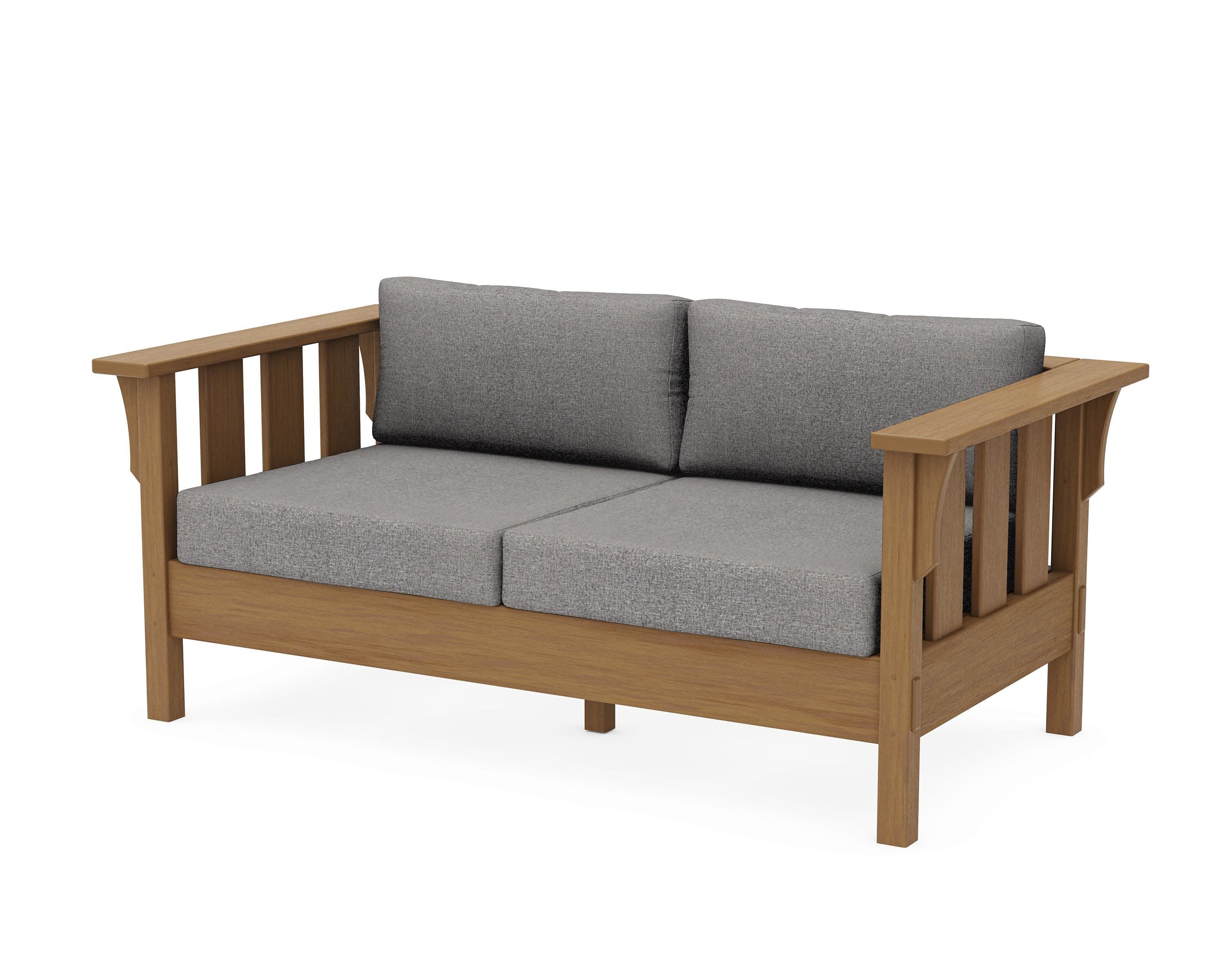 Acadia Deep Seating Loveseat in Natural / Grey Mist