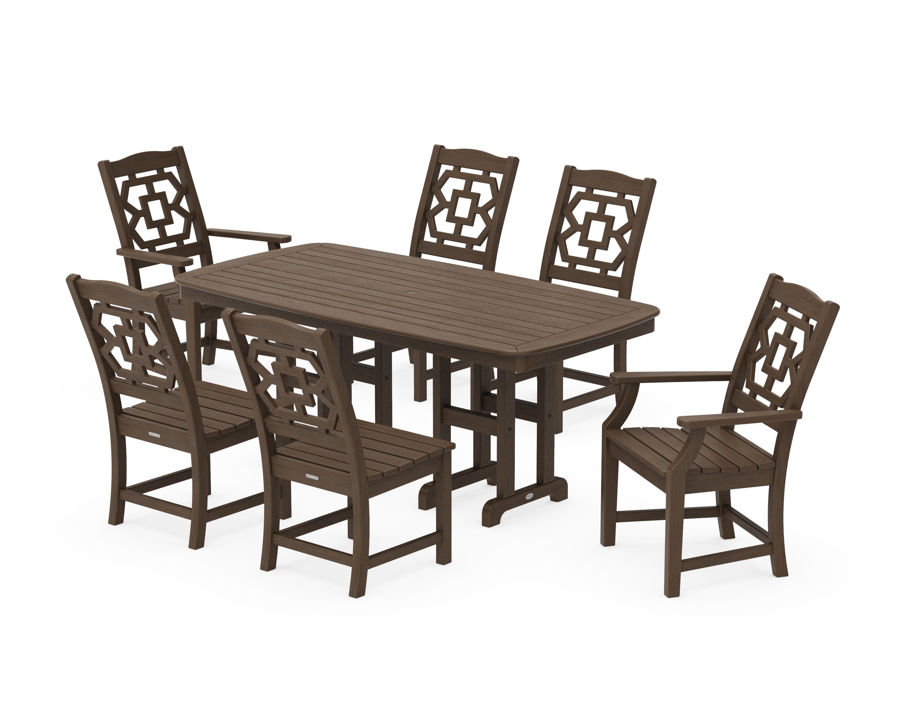 Chinoiserie 7-Piece Dining Set in Kona